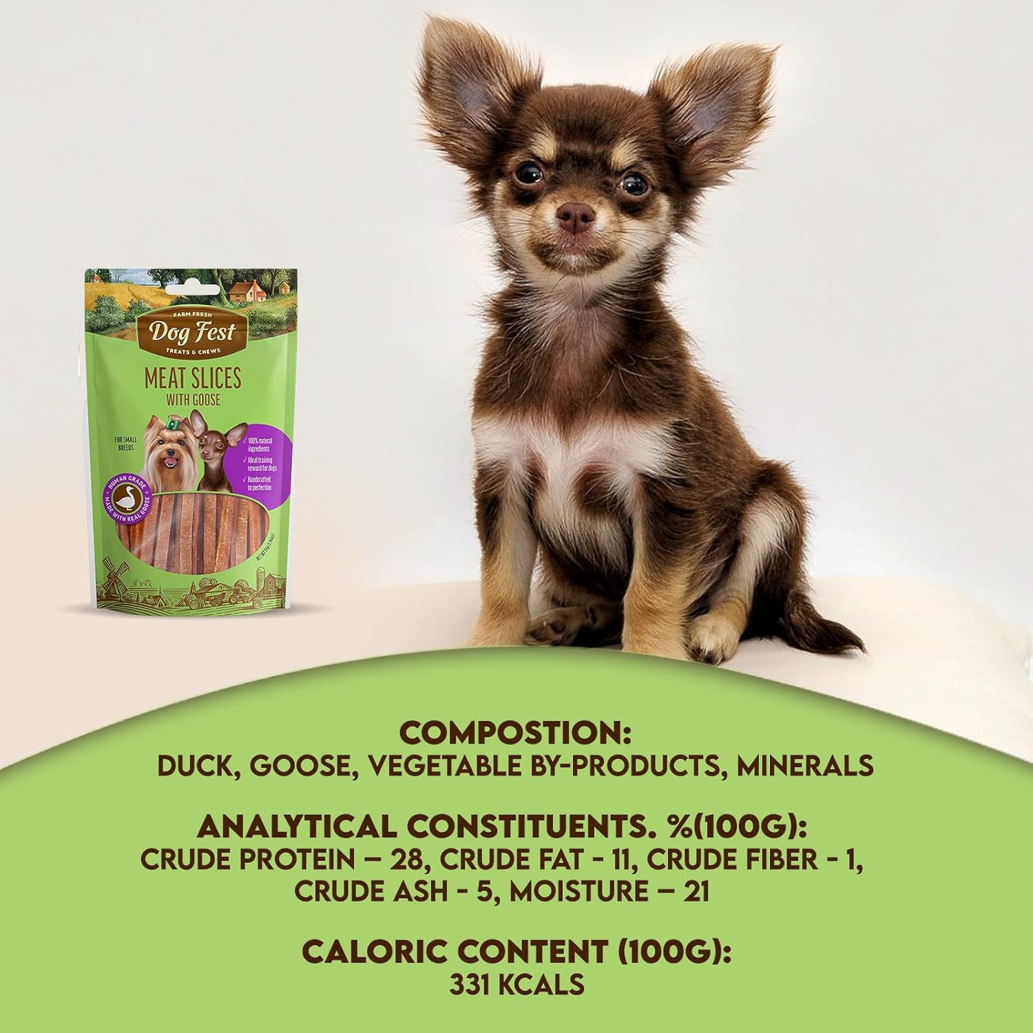 Dog fest slices with goose for small breeds 55g