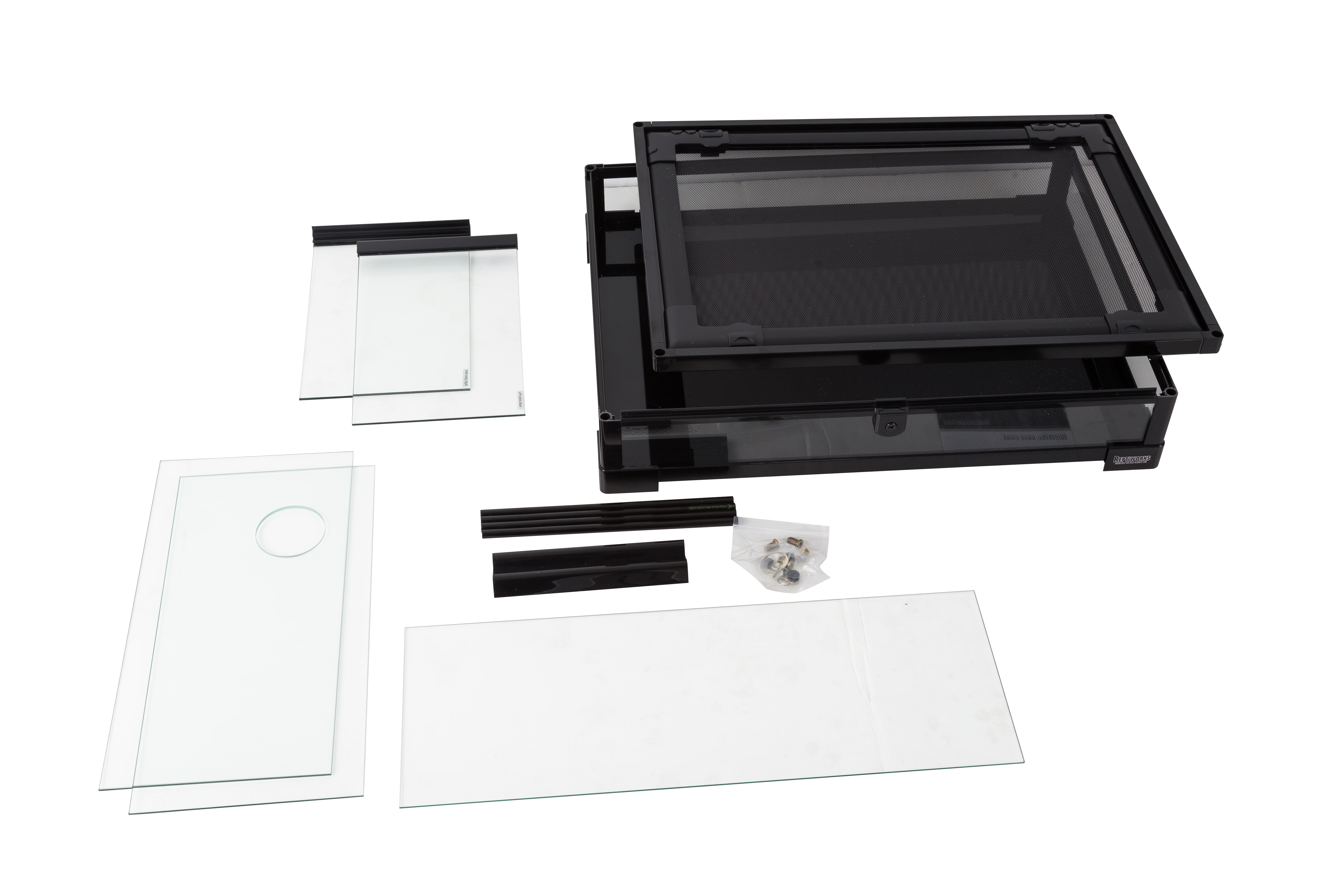 ReptiWorks Flat Packed Reptile Glass Terrariums-Hinge Door 600X450X320Mm