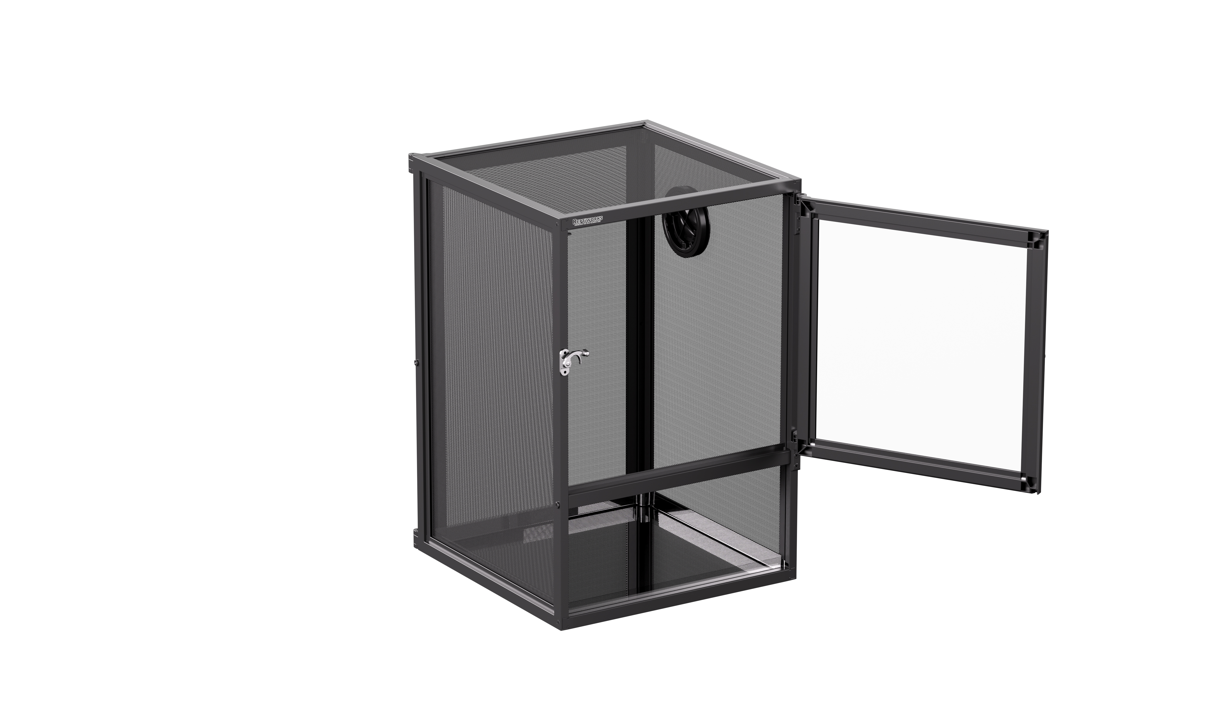 ReptiWorks Deluxe Foldable Air Screen Cage - Front Full Open Acrylic Door300*300*450Mm / 11.8"X11.8"X17.7" Including Pvc Tray