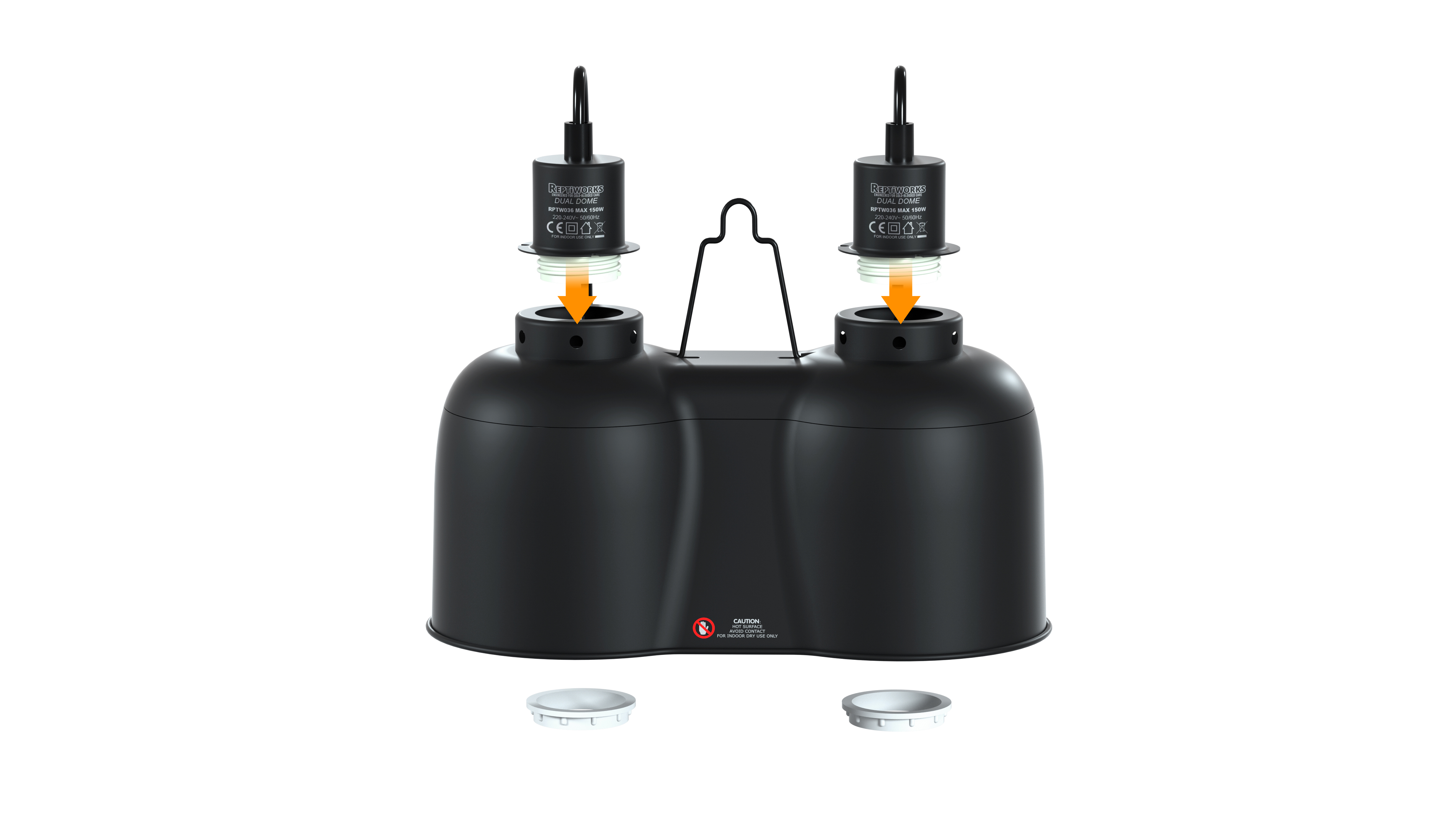 ReptiWorks Double Dome Max.150W×228.6X13.7X20.7Cm / 11.2"X5.4"X8.1"