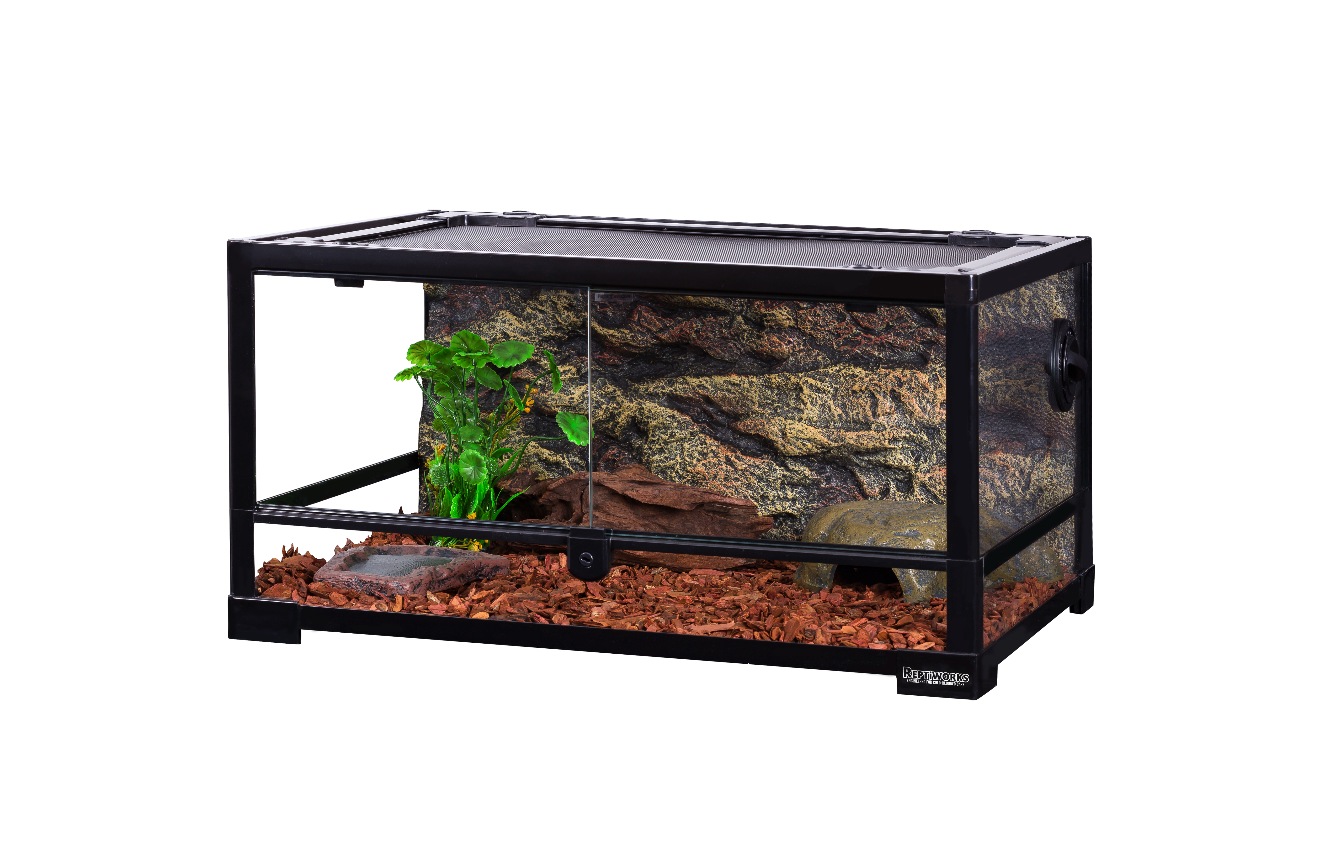 ReptiWorks Flat Packed Reptile Glass Terrariums-Hinge Door 600X450X320Mm