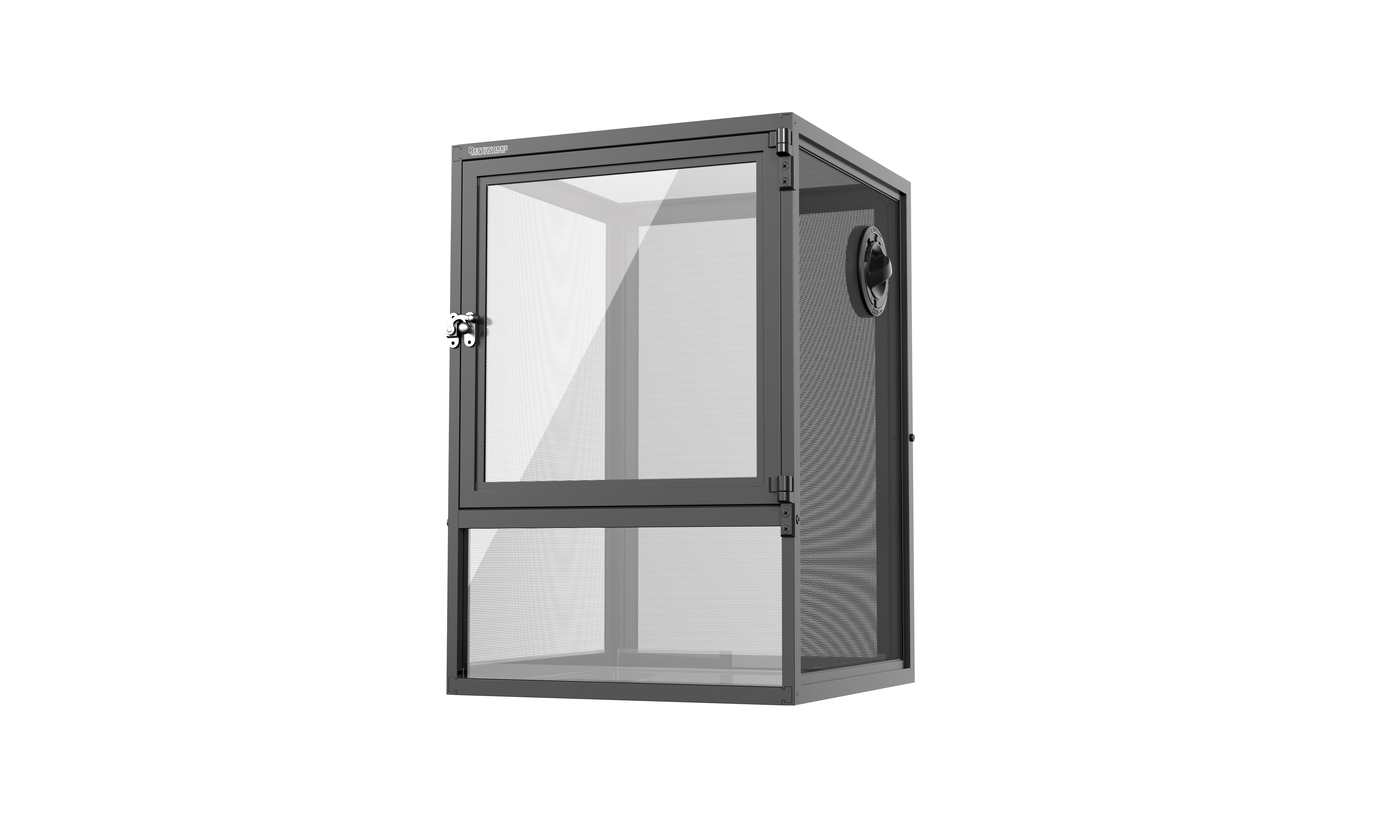 ReptiWorks Deluxe Foldable Air Screen Cage - Front Full Open Acrylic Door300*300*450Mm / 11.8"X11.8"X17.7" Including Pvc Tray