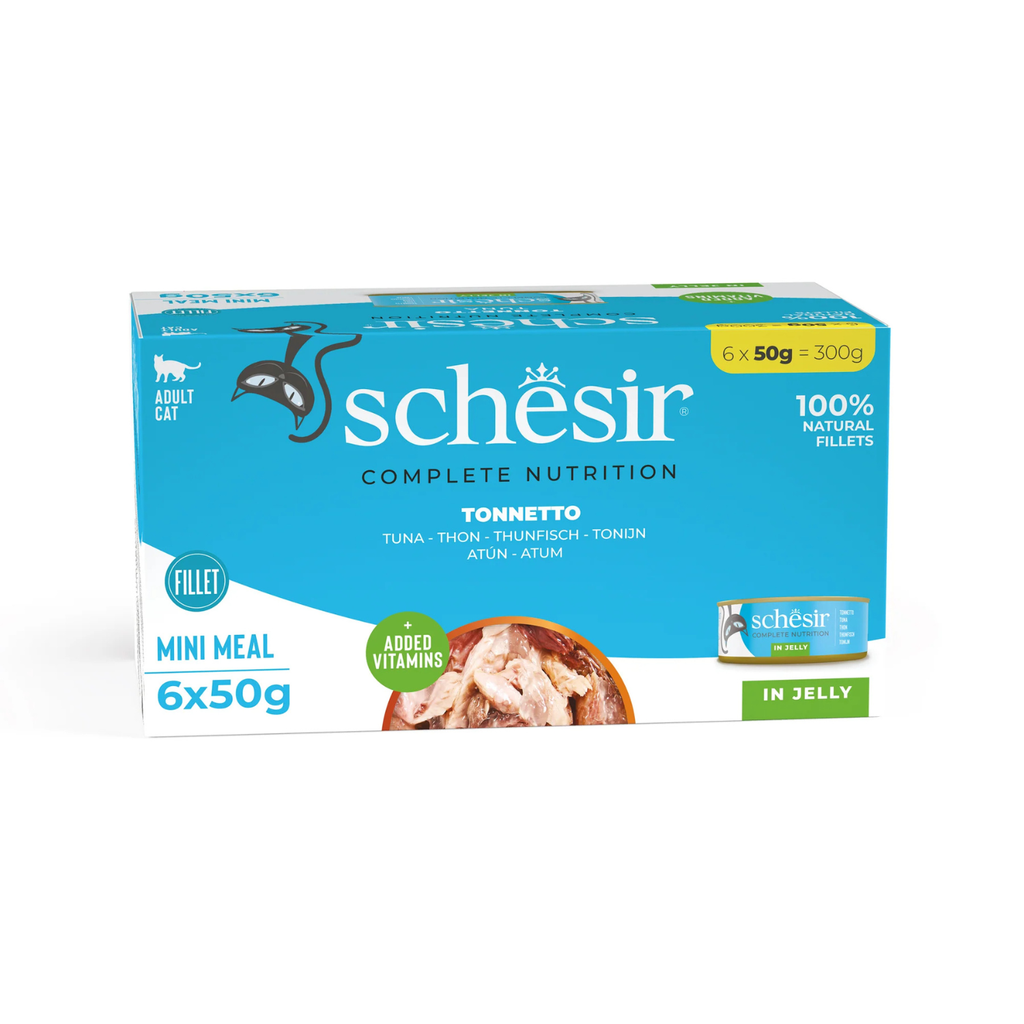 Schesir Complete & Balanced Nutrition Wet Cat Food in Jelly Can Multi pack - Tuna-(6X50g)