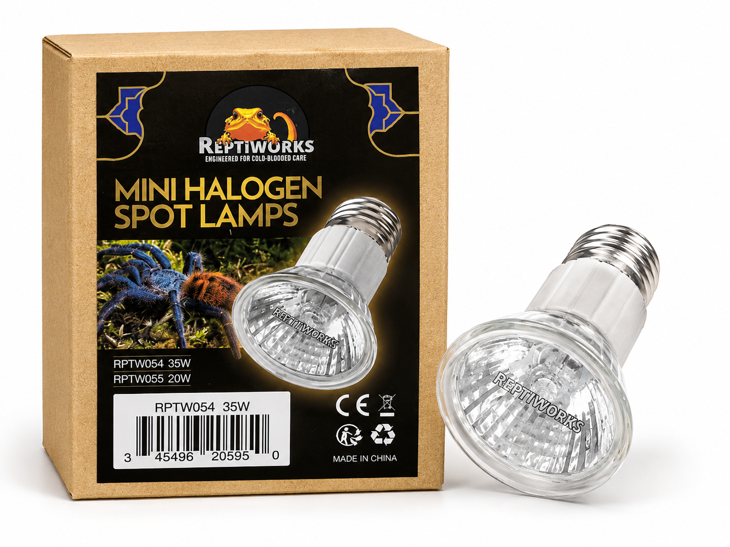 ReptiWorks Mini Halogen Spot Lamps 35W5X5X7Cm / 2"X2"X2.7"
