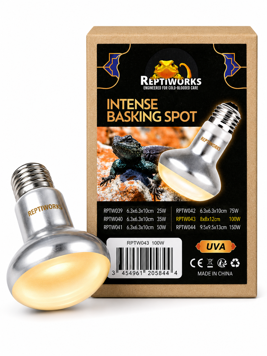 Reptiworks Intense Basking Spot 100W8X8X12.1Cm / 3.1"X3.1"X4.7"