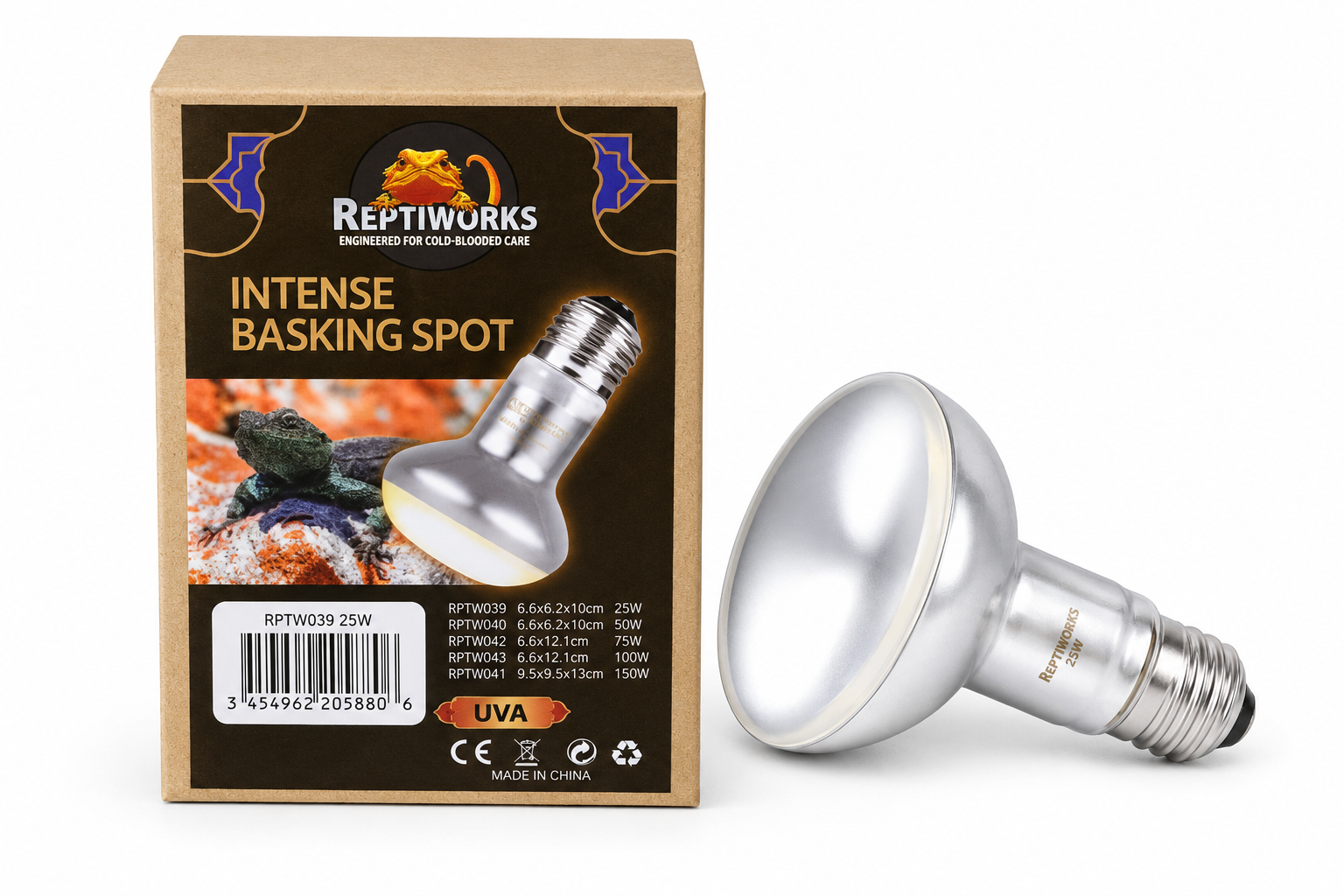 ReptiWorks Intense Basking Spot 25W6.3X6.3X10Cm / 2.5"X2.5"X4