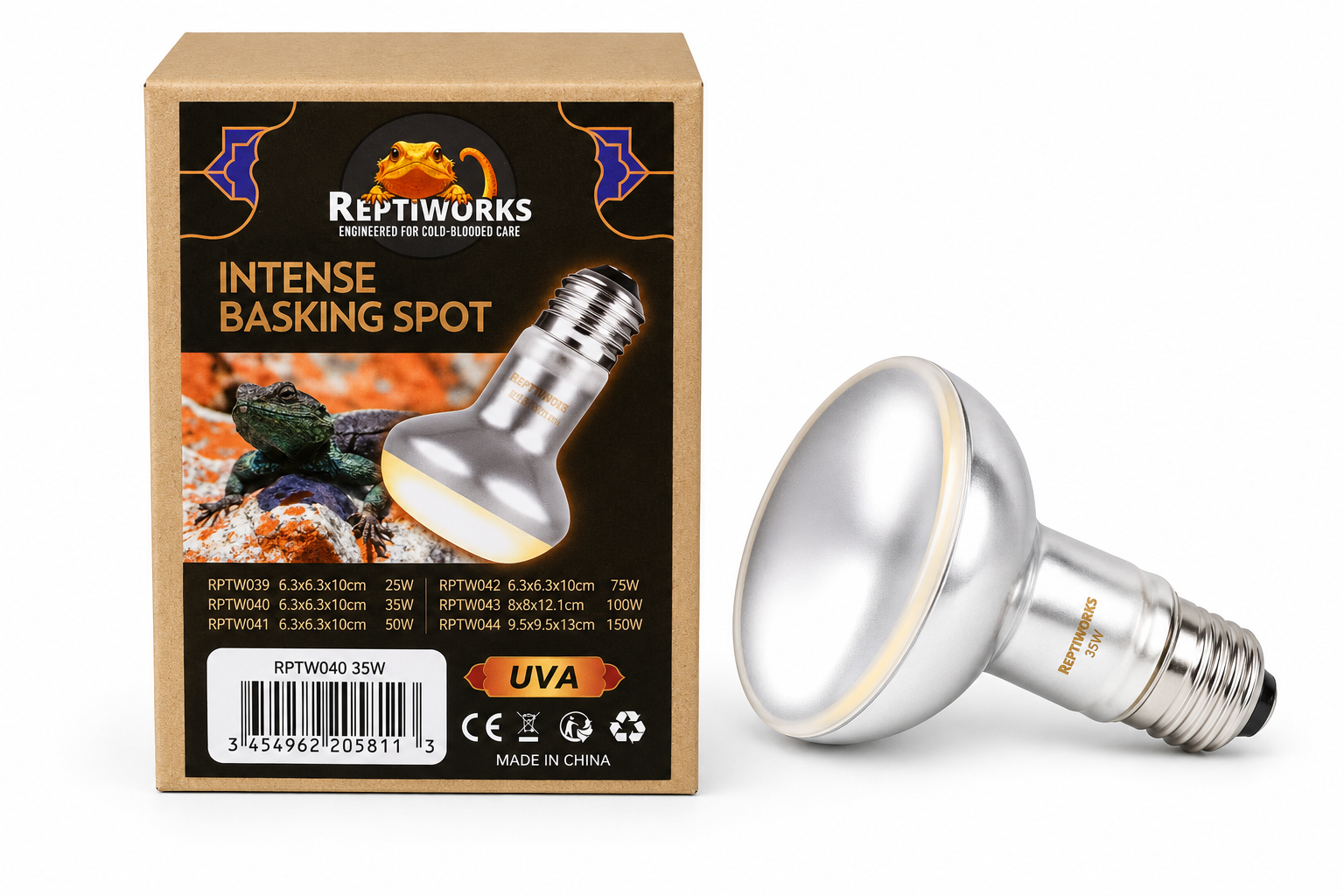 ReptiWorks Intense Basking Spot 35W6.3X6.3X10Cm / 2.5"X2.5"X4
