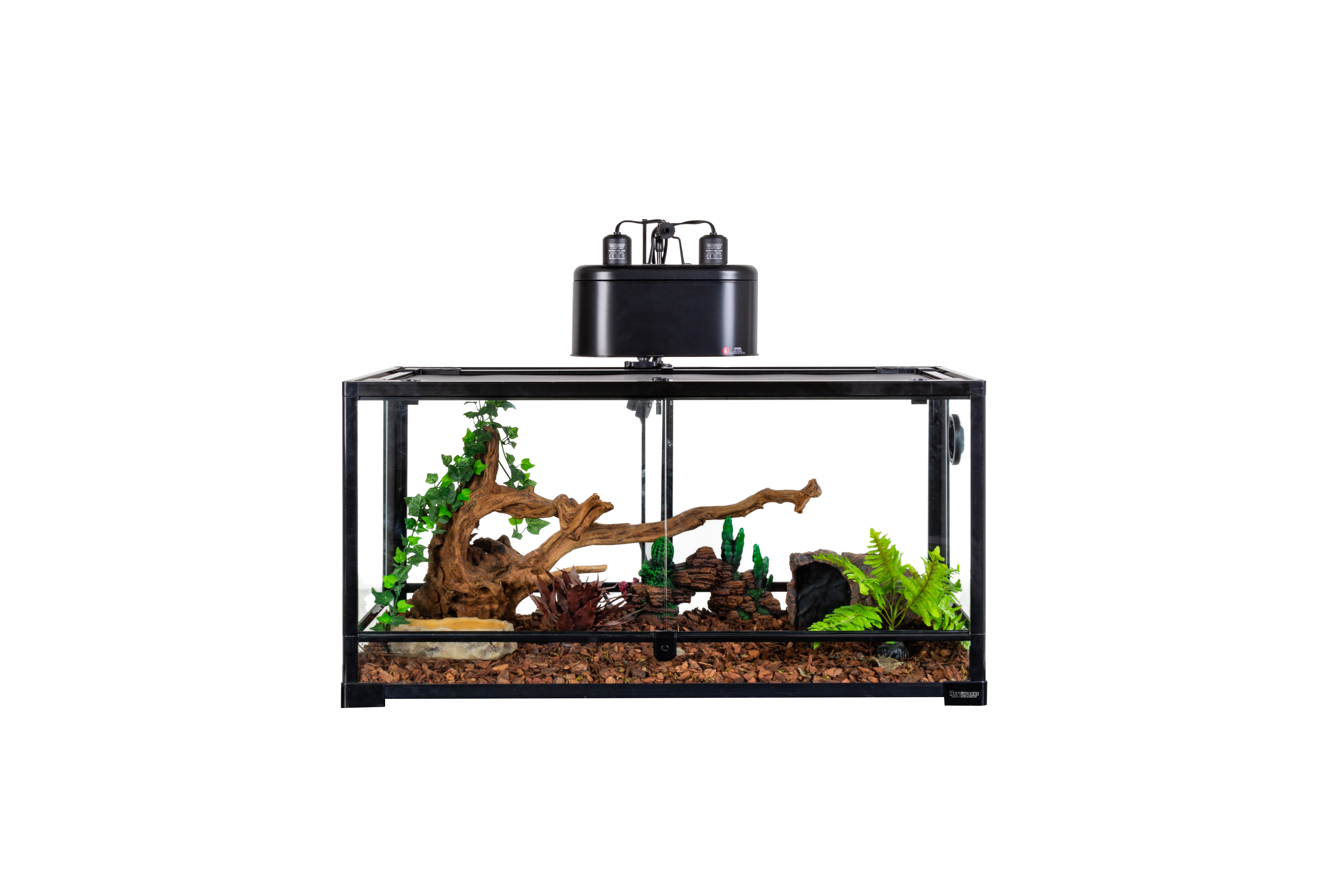 ReptiWorks Double Dome Max.150W×228.5X14.5X19Cm / 11.2"X5.7"X7.4"