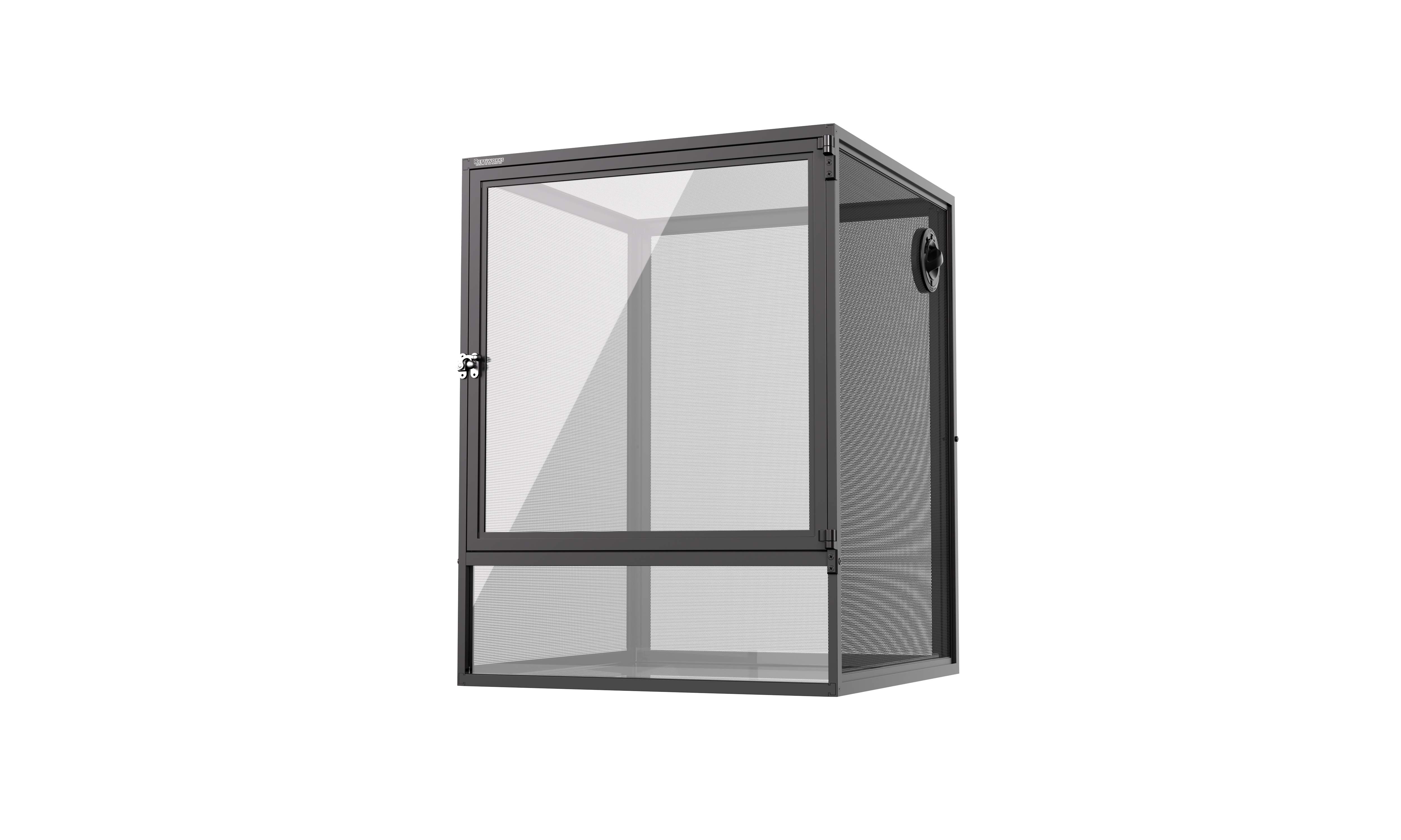 ReptiWorks Deluxe Foldable Air Screen Cage - Front Full Open Acrylic Door450*450*600Mm / 17.7"X17.7"X23.6" Including Pvc Tray