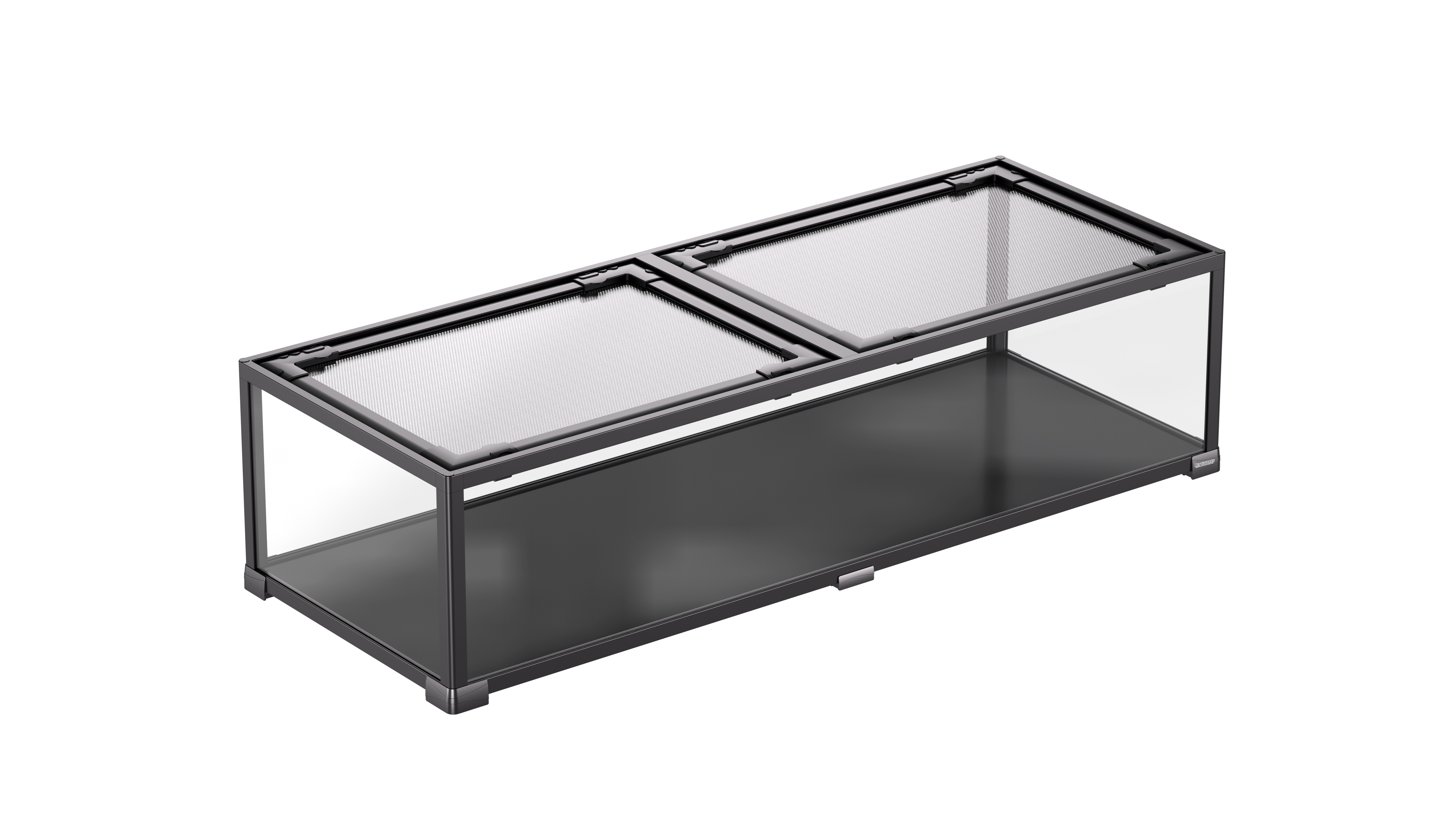 ReptiWorks Easy Clean Knock-Down Glass Habitat120X45X30.5Cm / 47.2"X17.7"X12"Mesh Cover: 2 Pcs