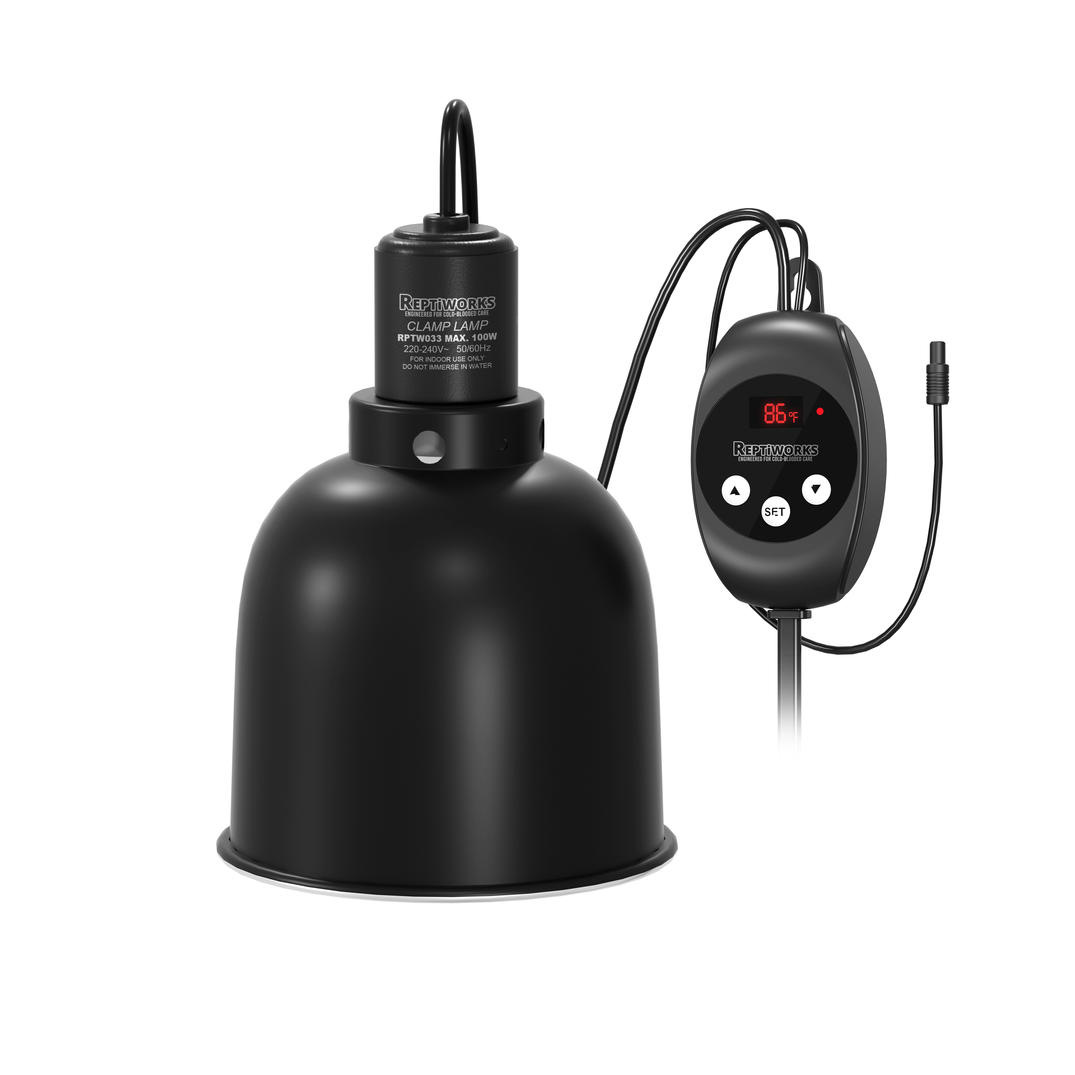 ReptiWorks Reptile Light Fixture With Dimming Thermostat 5.5" Max.100W14X14X19.5Cm / 5.5"X5.5"X7.6