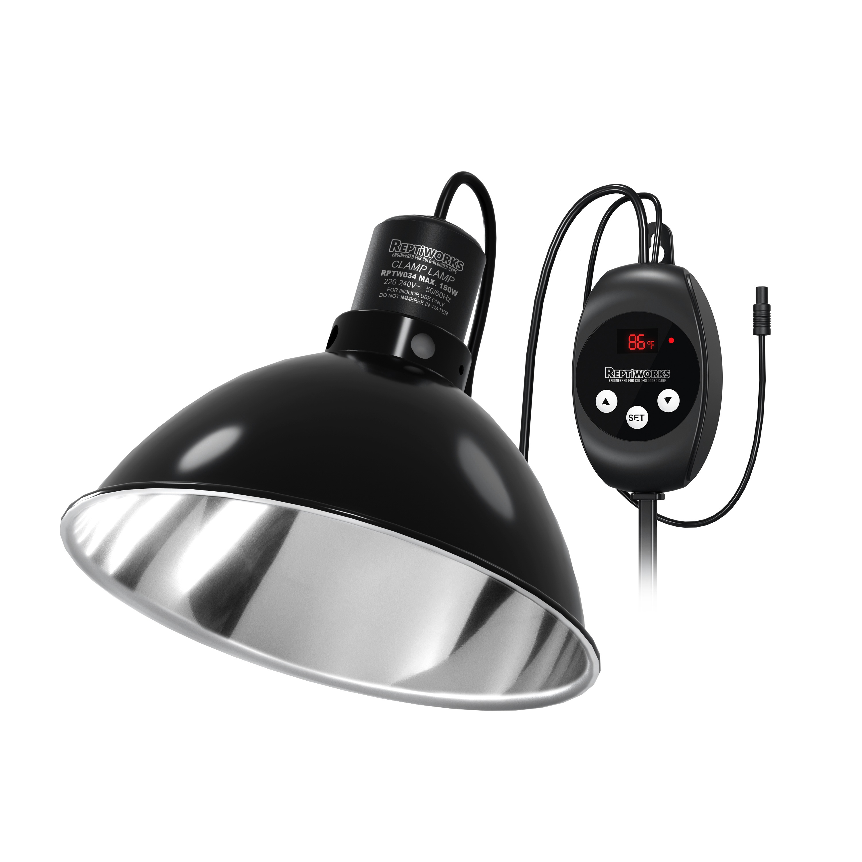 ReptiWorks Reptile Light Fixture With Dimming Thermostat 8.5" Max.150W21.5X21.5X16.5Cm / 8.5"X8.5"X6.5"