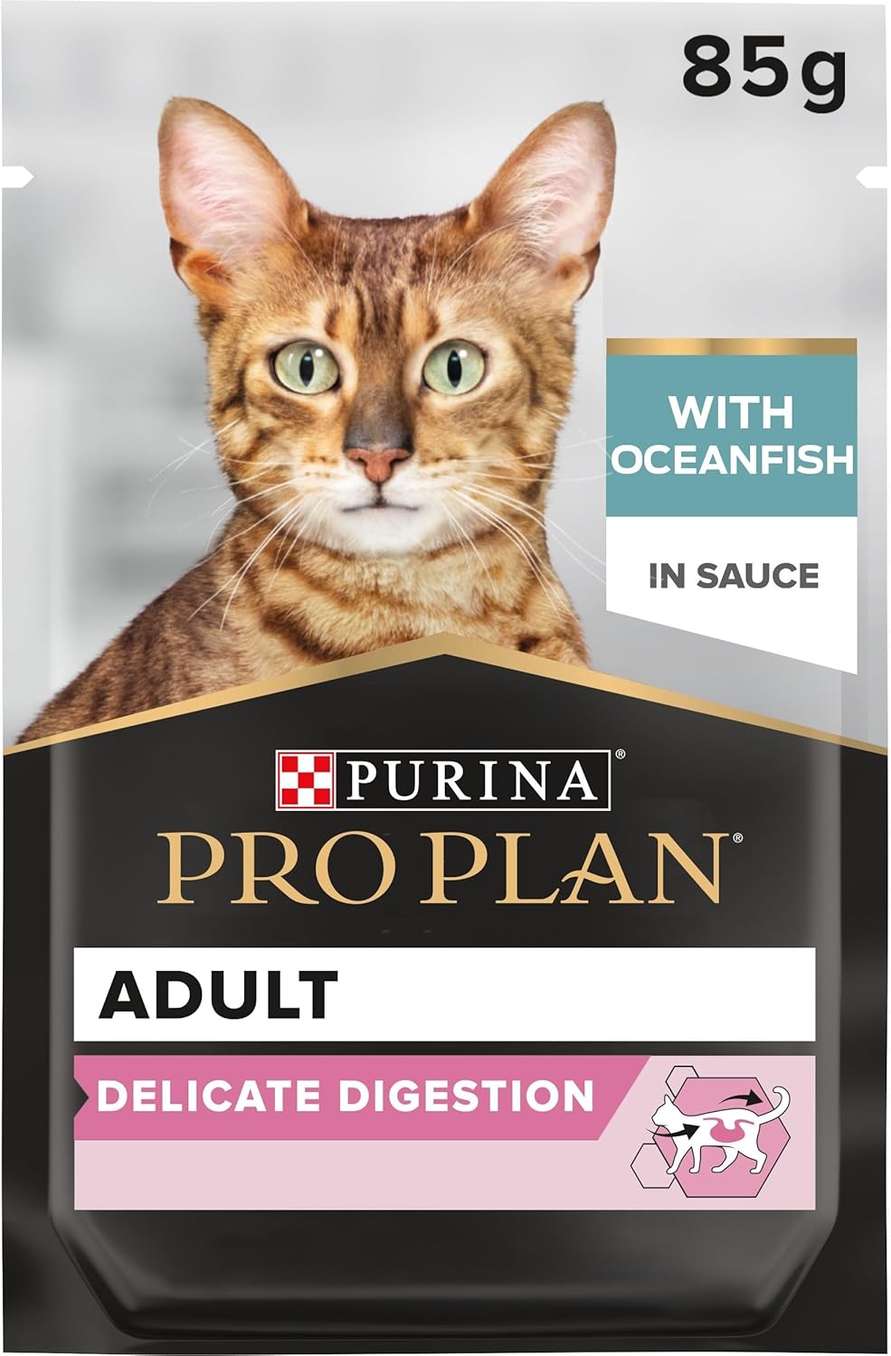 Purina Pro Plan Delicate Wet Cat Food, Oceanfish in Gravy, Multipack, 10 x 85g (Pack of 10)