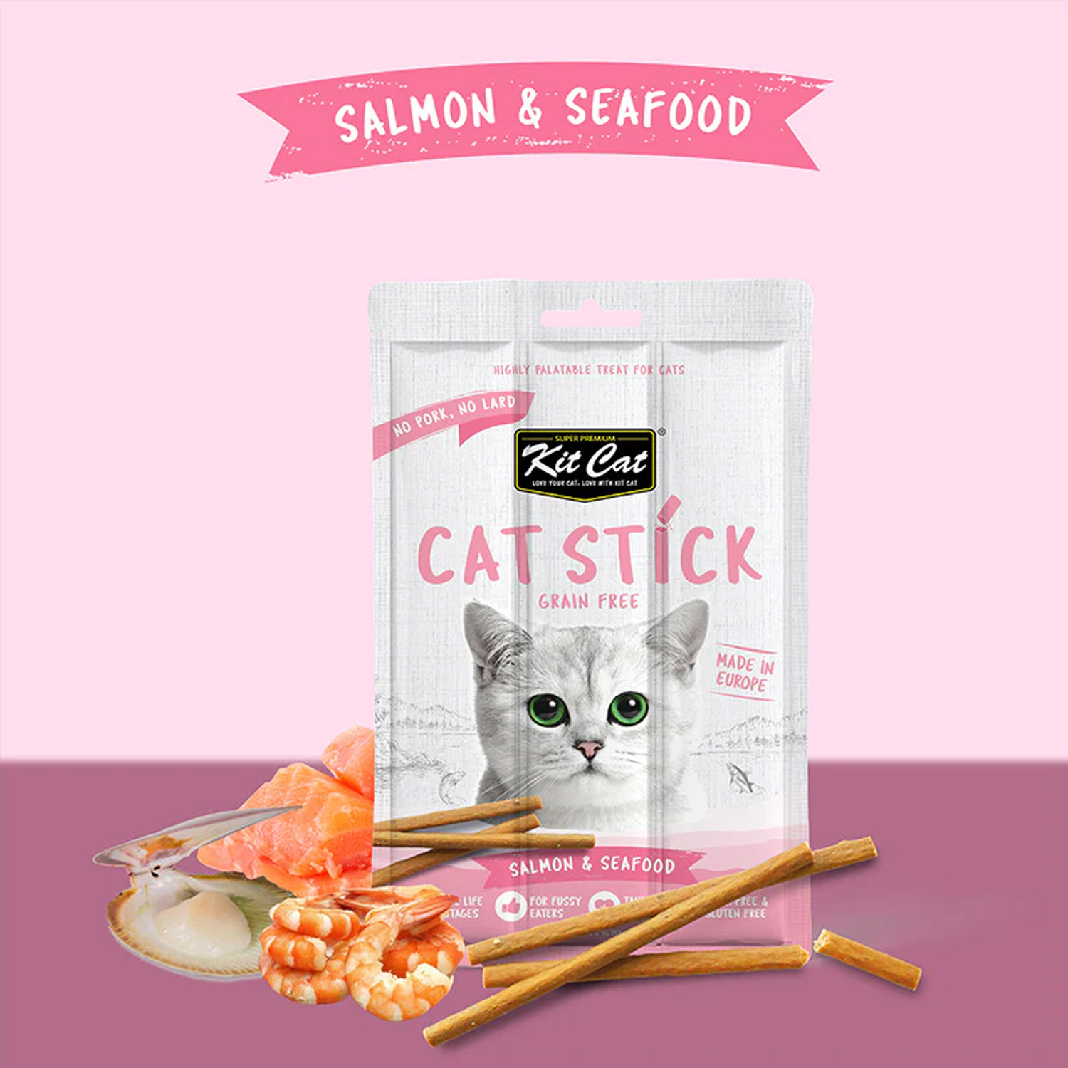 Kit Cat Grain Free Cat Stick Salmon &amp; Tuna 15g