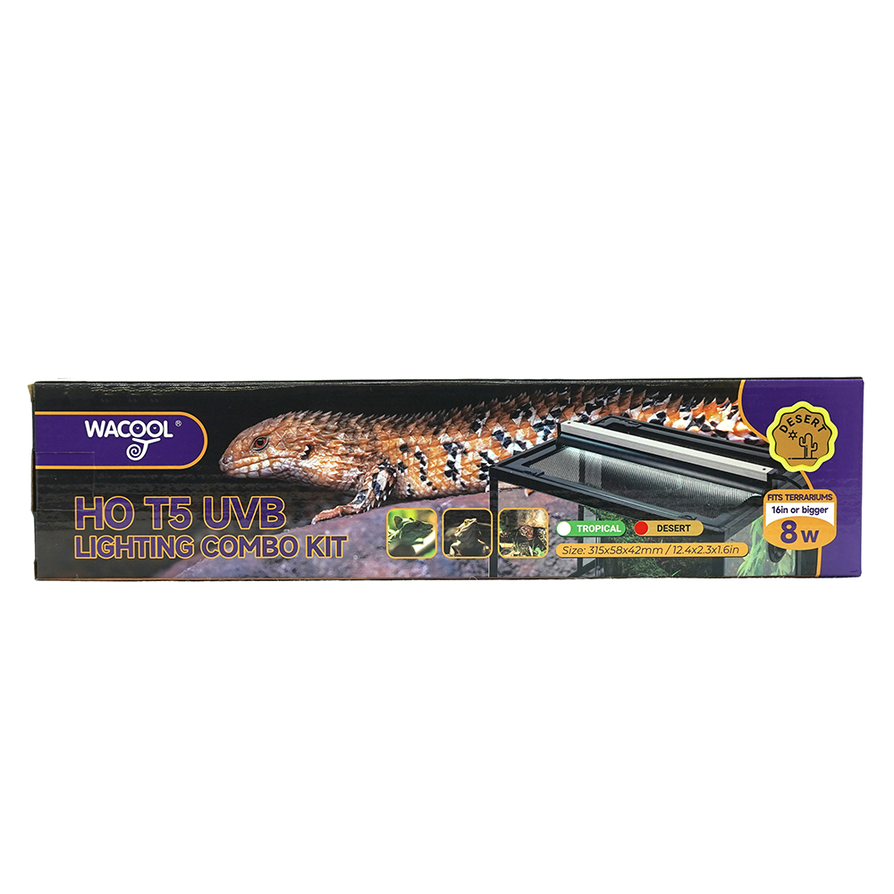 Wacool HO T5 UVB Lighting Combo Kit Desert (UVB10.0) 8W, 31.5X5.8X4.2cm