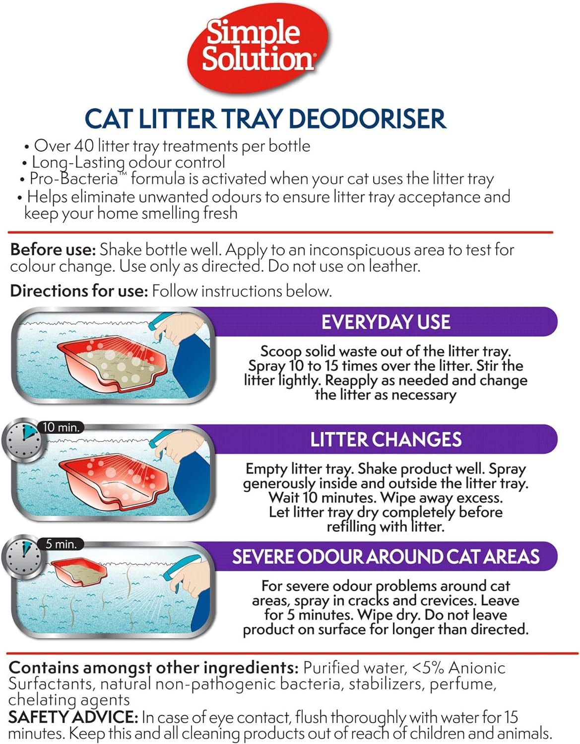 Simple Solution Cat Litter Odour Eliminator, 500 ml