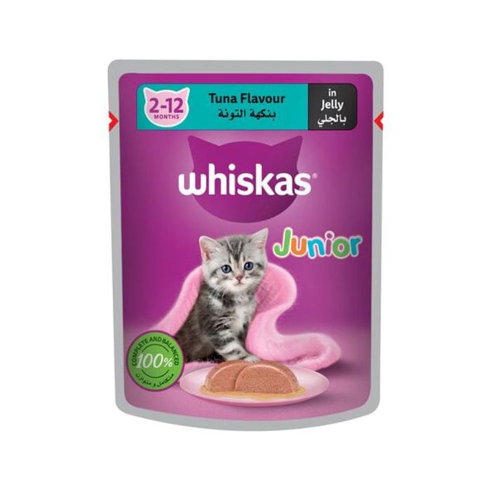 Whiskas Tuna In Jelly Junior Cat Food Pouch (80G) - Pack Of 14