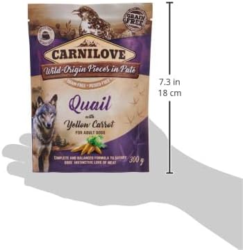 Carnilove Quail with Yellow Carrot for Adult Dogs (Wet Food Pouches) 300g