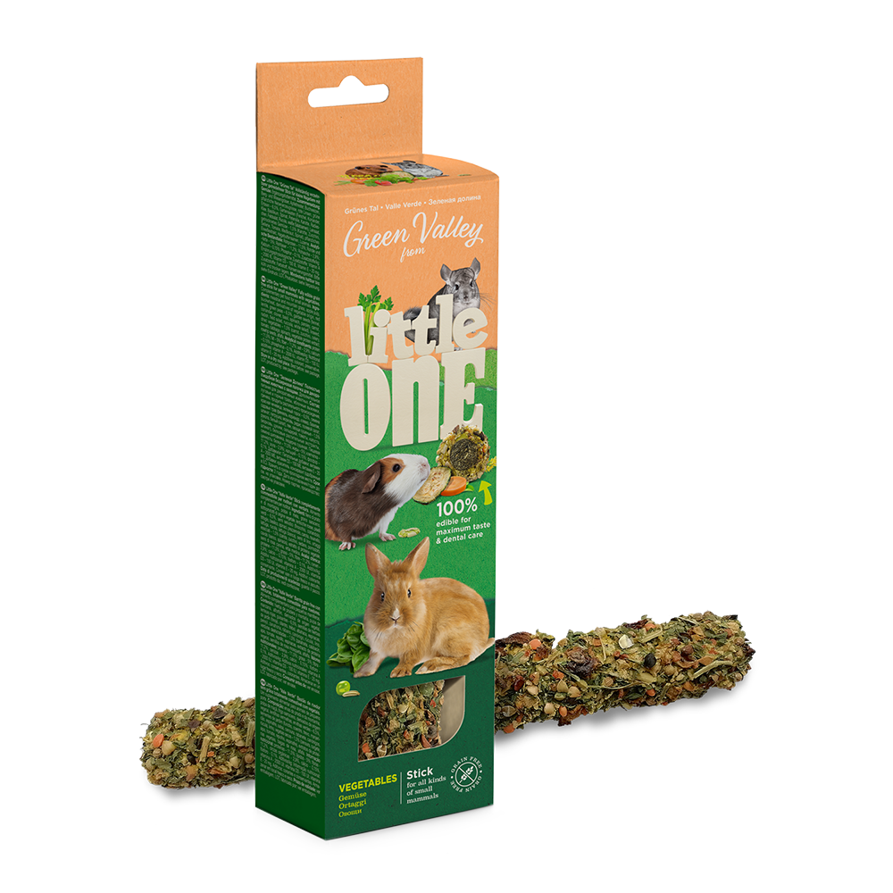 Little One Green Valley Fully Edible Grain Free Stick for Small Mammals with Vegetables 1x160g