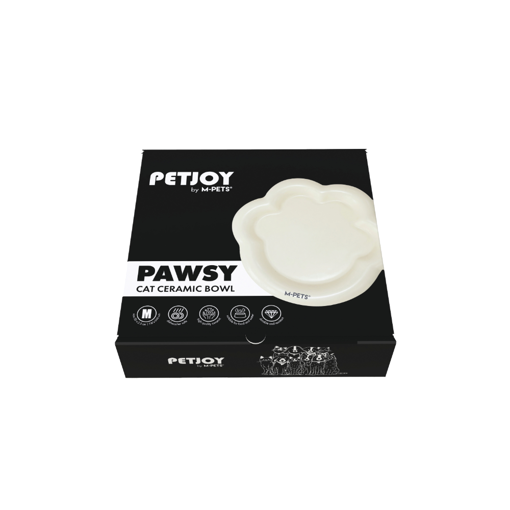 M-PETS Petjoy Pawsy Ceramic Bowl S White 100ml