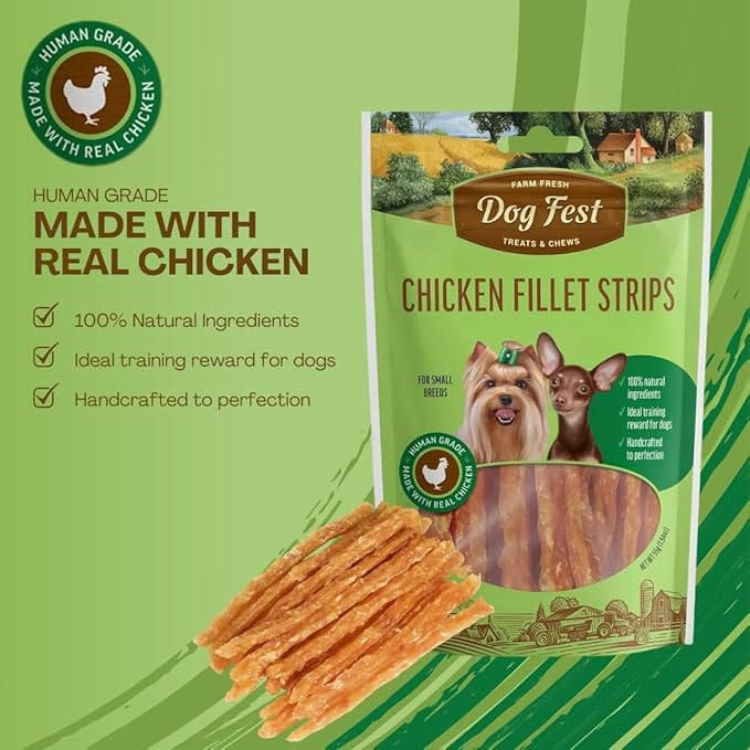 Dog Fest Chicken Fillet Strips For Mini-Dogs - 55g  - 1.94oz