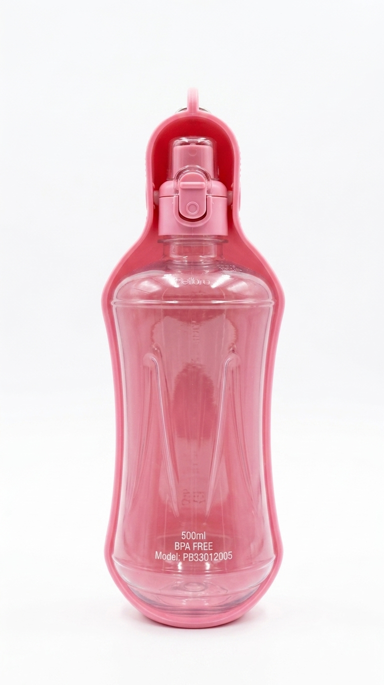 Petbroo Diil Green 500ml Water Bottle with Bowl