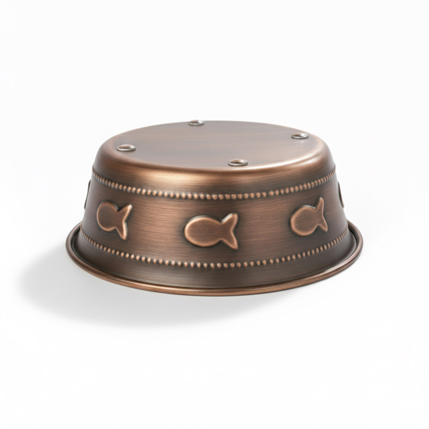 MAU Premium Bowl Fish Embossed - Antique Copper-470Ml