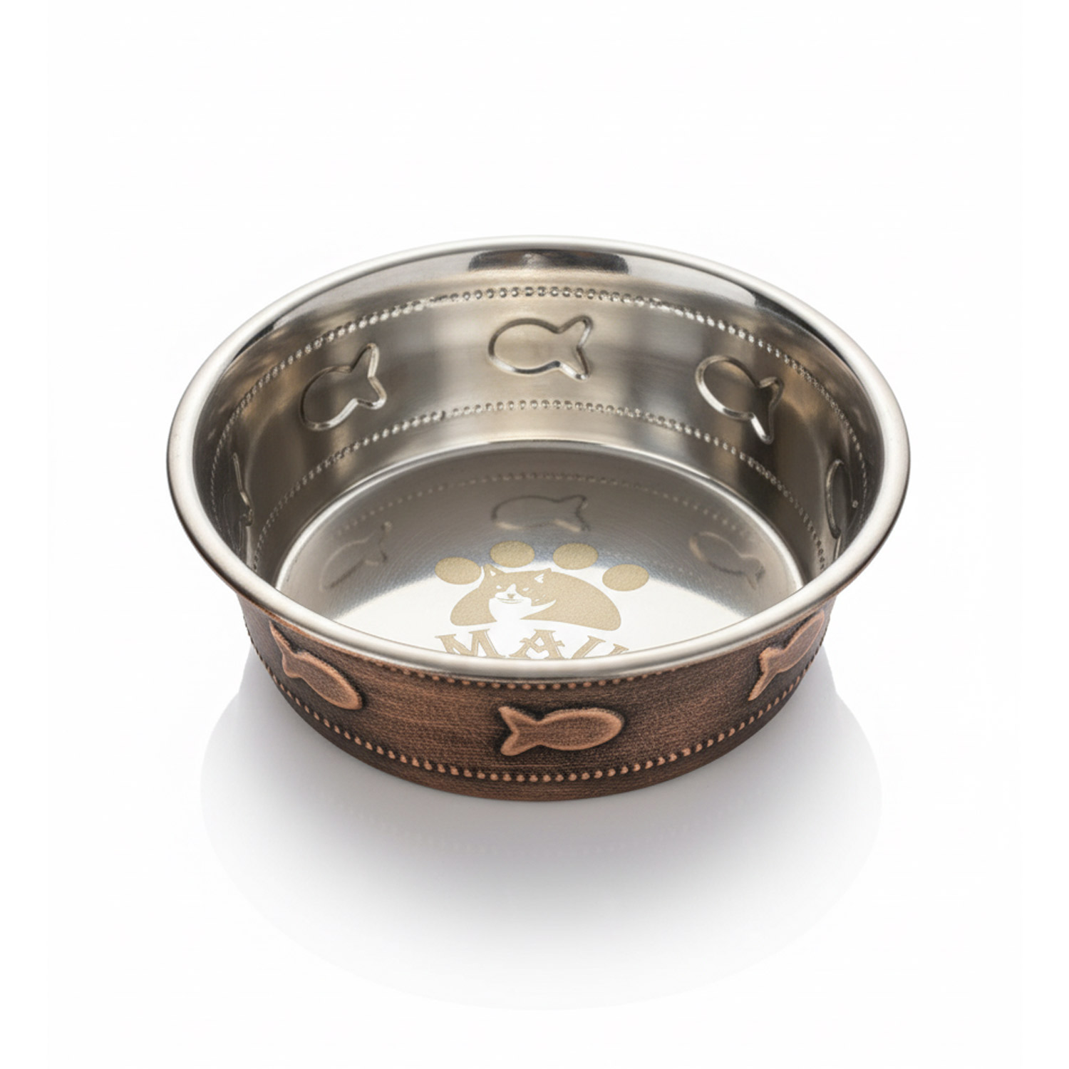 MAU Premium Bowl Fish Embossed - Antique Copper-470Ml