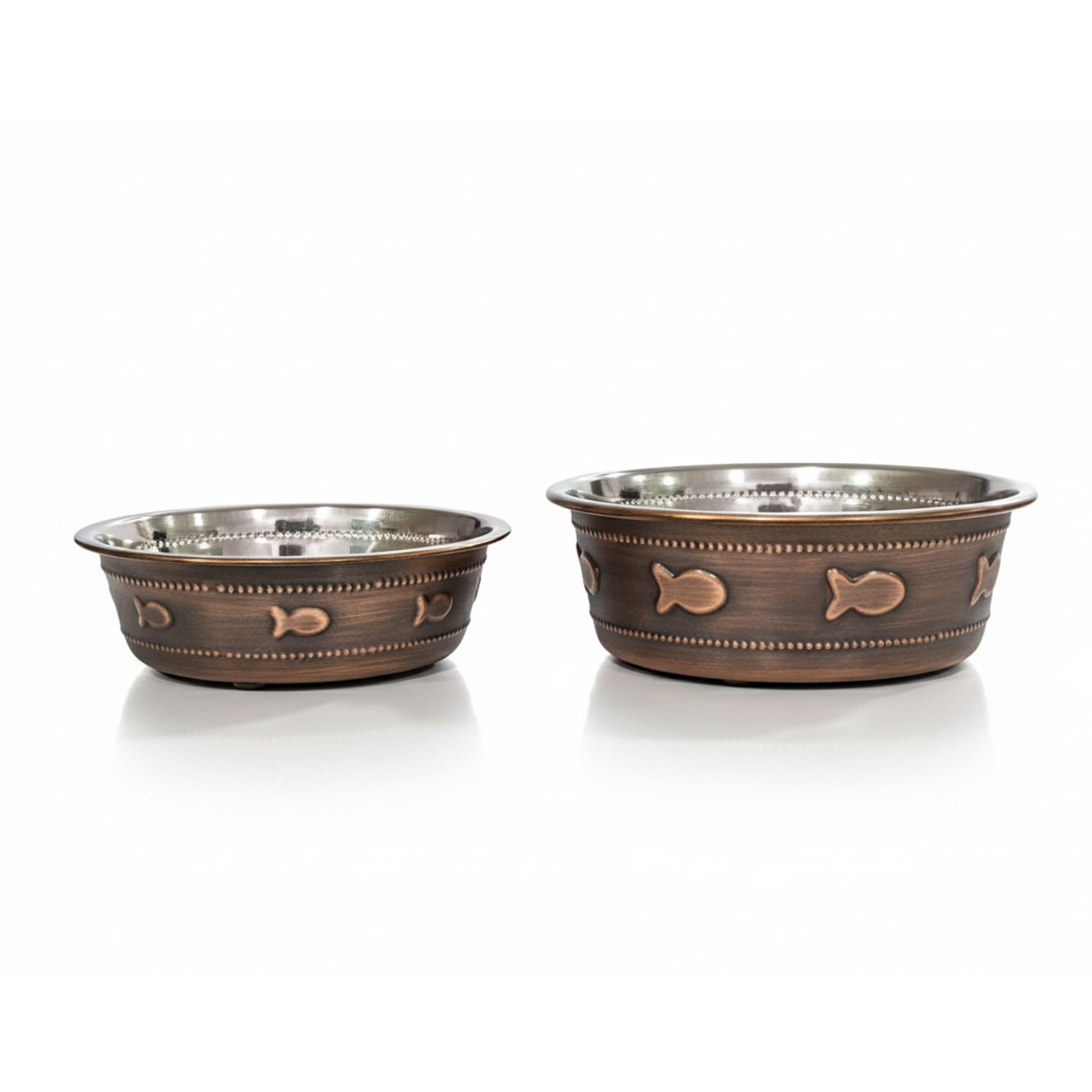 MAU Premium Bowl Fish Embossed - Antique Copper-470Ml