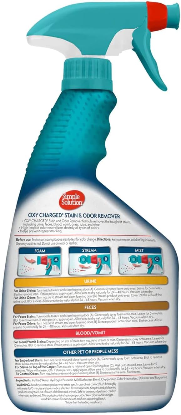 Simple Solution Oxy Charged Pet Stain and Odor Remover - 945ml(32 oz)