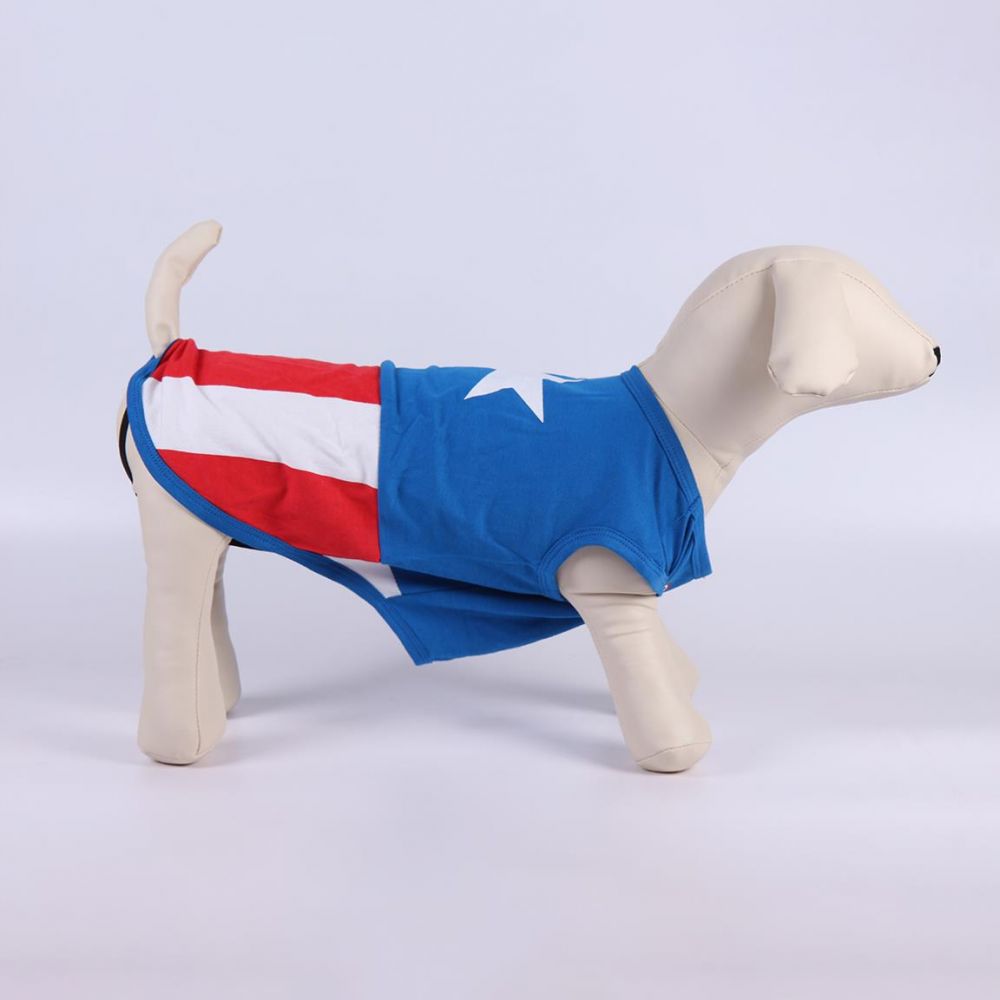 Dog T-Shirt Single Jersey Avengers Capitan America - Medium