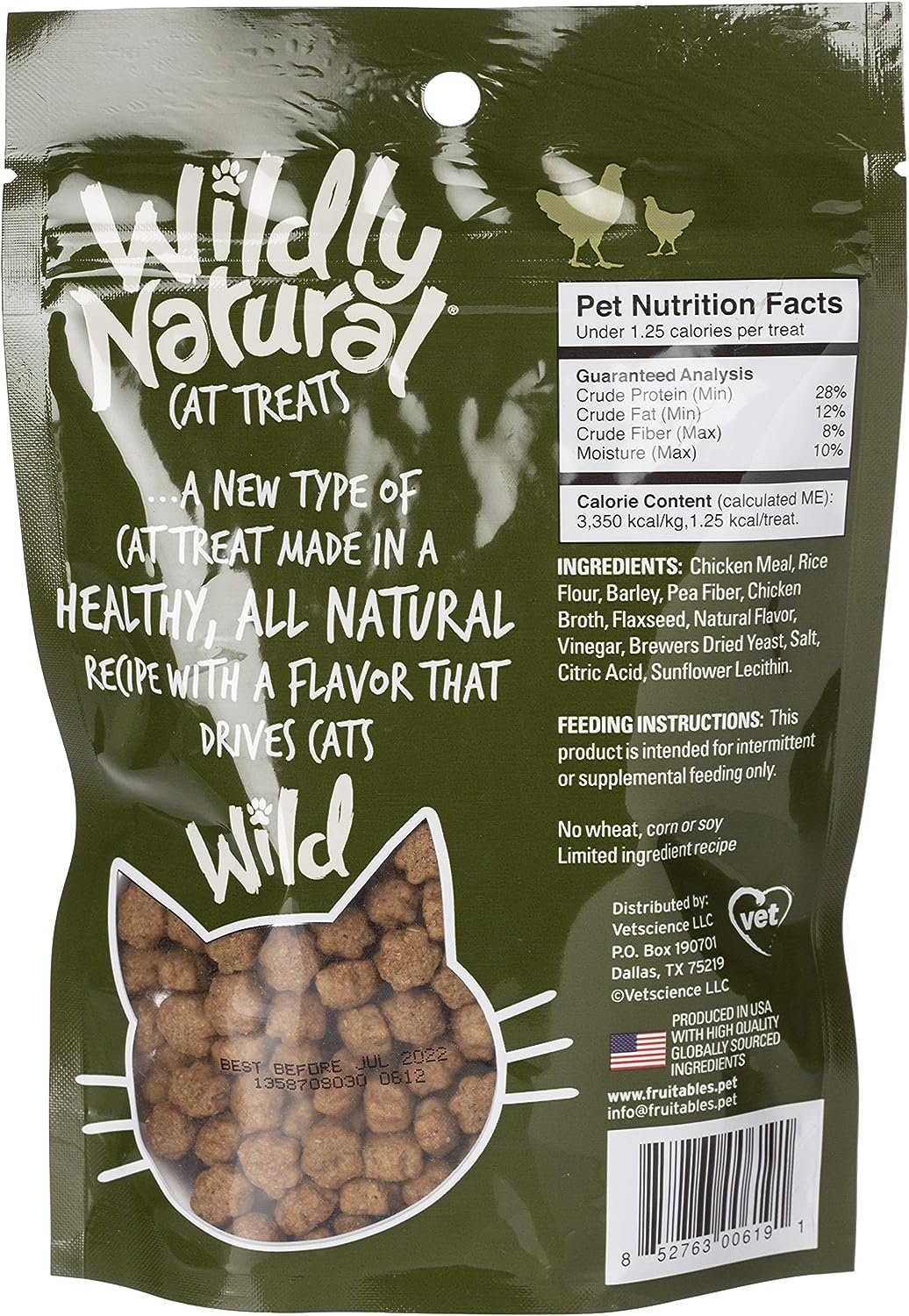 Fruitables Wildly Natural Cat Treats - Chicken Flavor (71G)