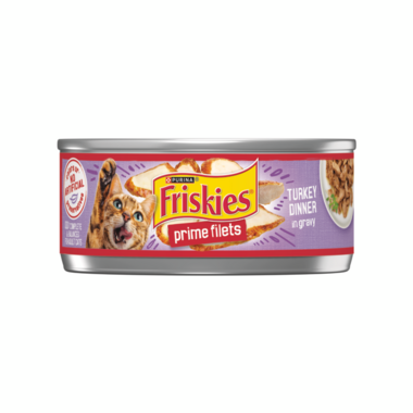 Purina Friskies Prime Fillet Cat Wet Food Turkey & Cheese 55oz - Pack of 24
