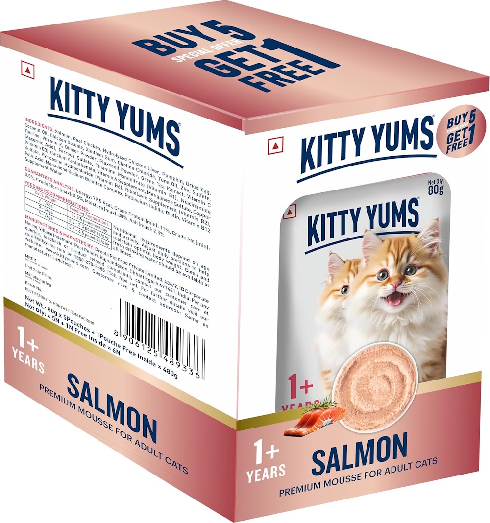 Kitty Yums SalmonMousseCat 80gm (5+1)pc