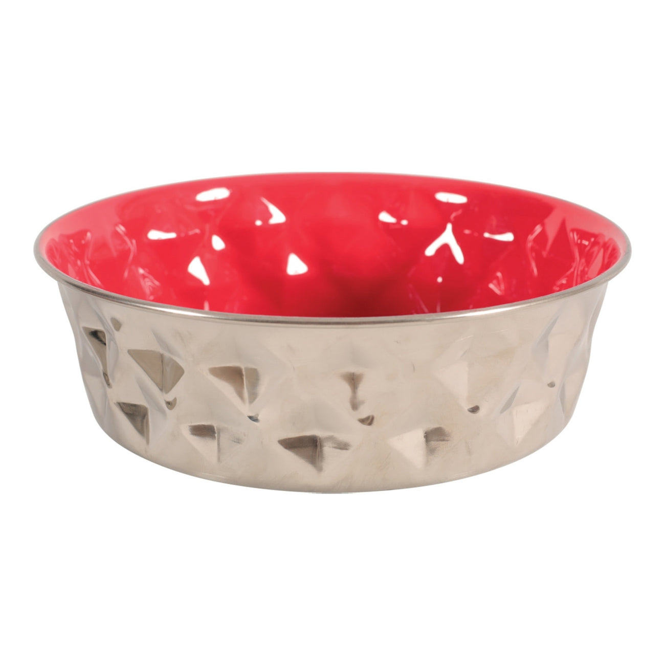 Zolux Diamonds Stainless Steel Non-Slip Dog Bowl Red 2.6L