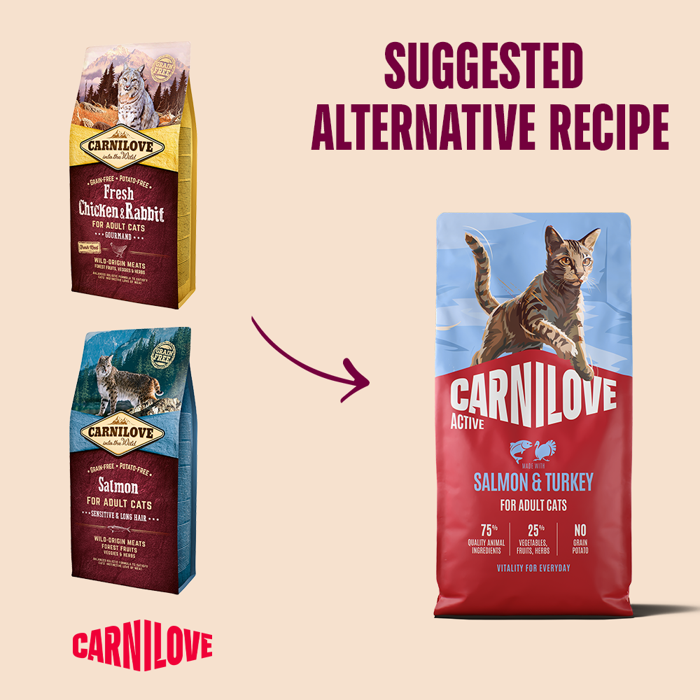 Carnilove Active Salmon & Turkey for Adult All Breeds Dry Cat Food 6kg
