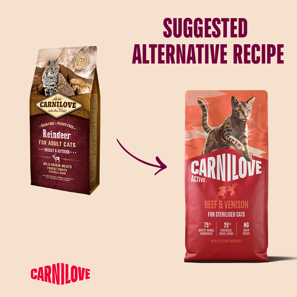 Carnilove Active Beef & Venison for Sterilised Adult All Breeds Dry Cat Food 6kg
