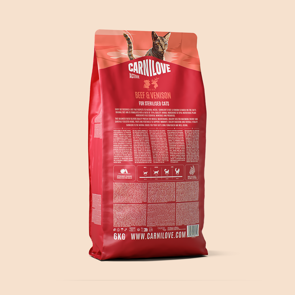 Carnilove Active Beef & Venison for Sterilised Adult All Breeds Dry Cat Food 6kg