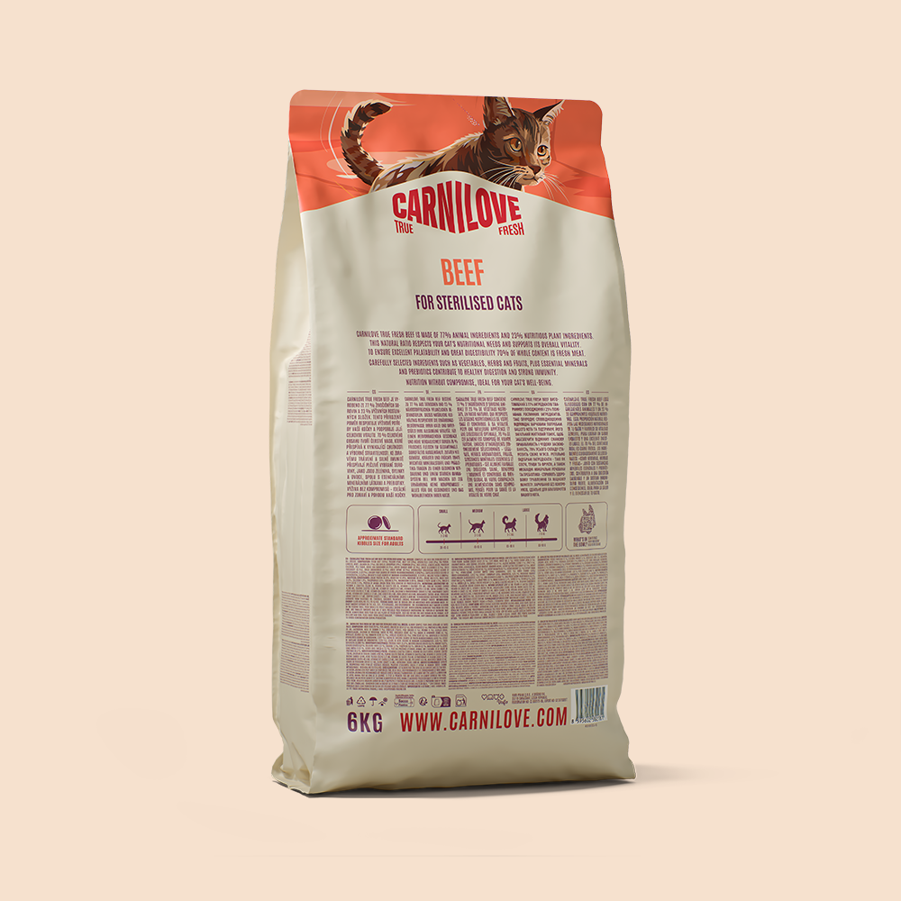 Carnilove True Fresh Beef for Sterilised Adult All Breeds Dry Cat Food 6kg