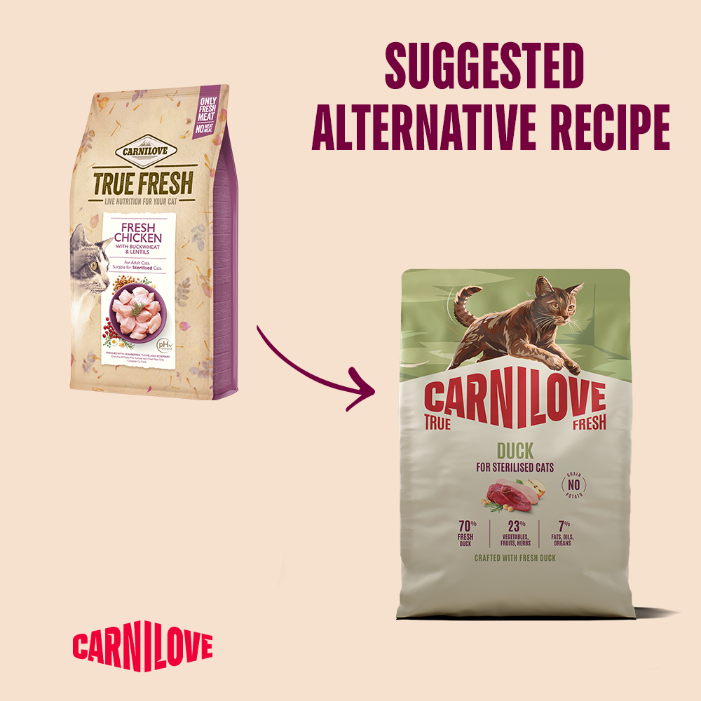 Carnilove True Fresh Duck for Sterilised Adult All Breeds Dry Cat Food 2kg