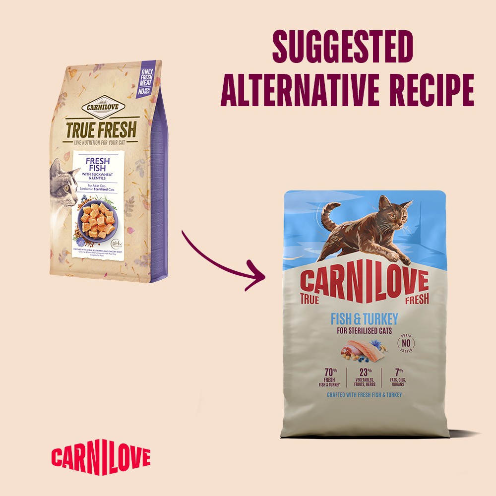 Carnilove True Fresh Fish & Turkey for Sterilised Adult All Breeds Dry Cat Food 2kg