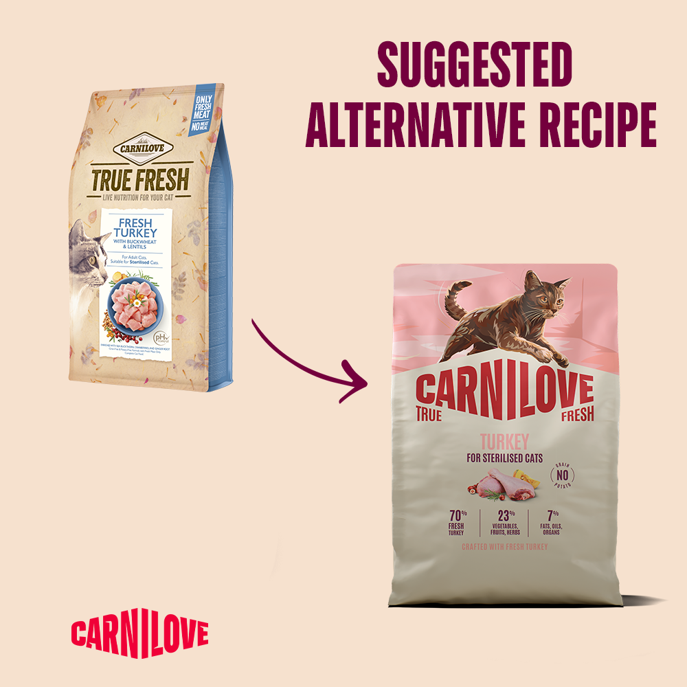 Carnilove True Fresh Turkey for Sterilised Adult All Breeds Dry Cat Food 2kg