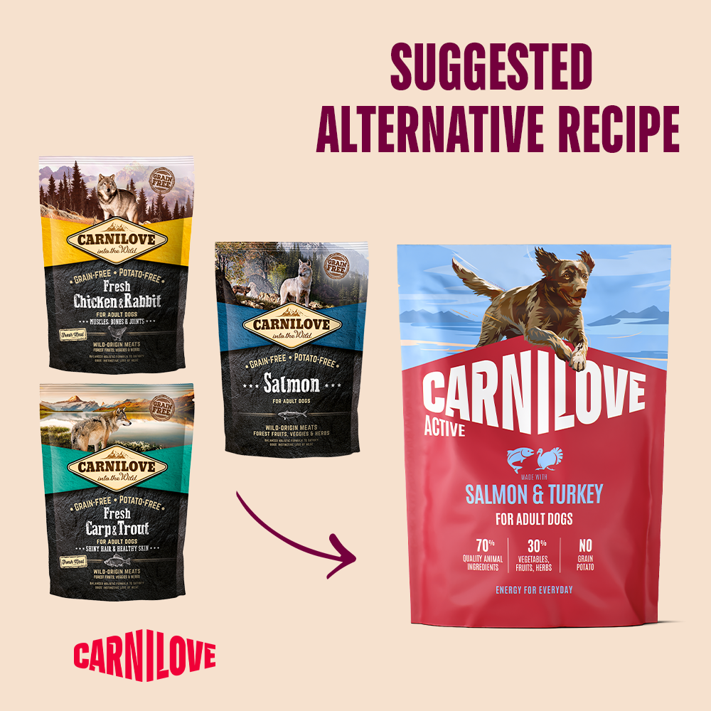 Carnilove Active Salmon & Turkey for Adult All Breeds Dry Dog Food 1.5kg