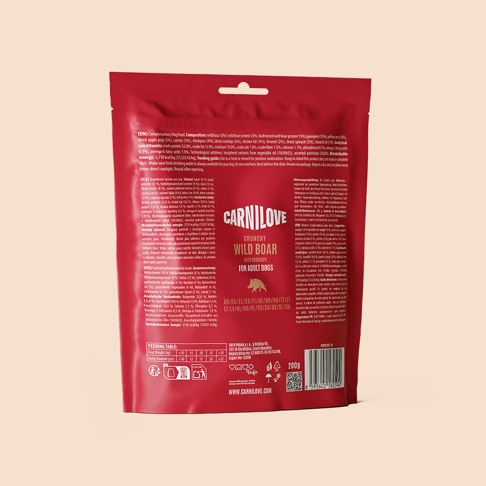 Carnilove Wild Boar with Rosehips Crunchy Snack for Dogs 200g