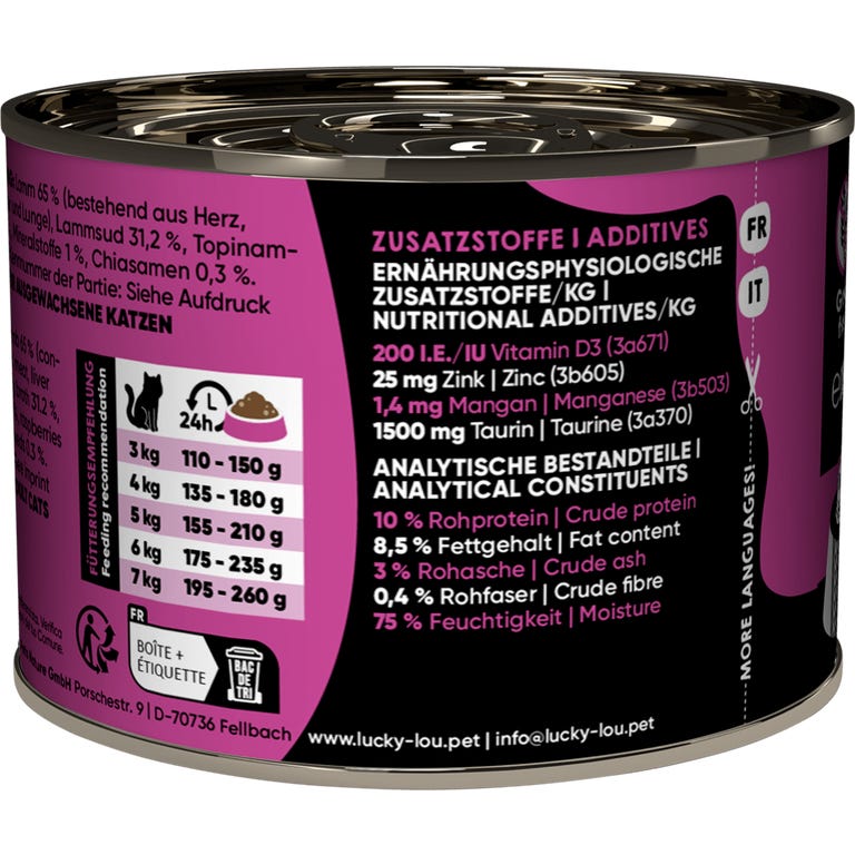Lucky Lou SuperMono Lamb Wet Cat Food (200 g)
