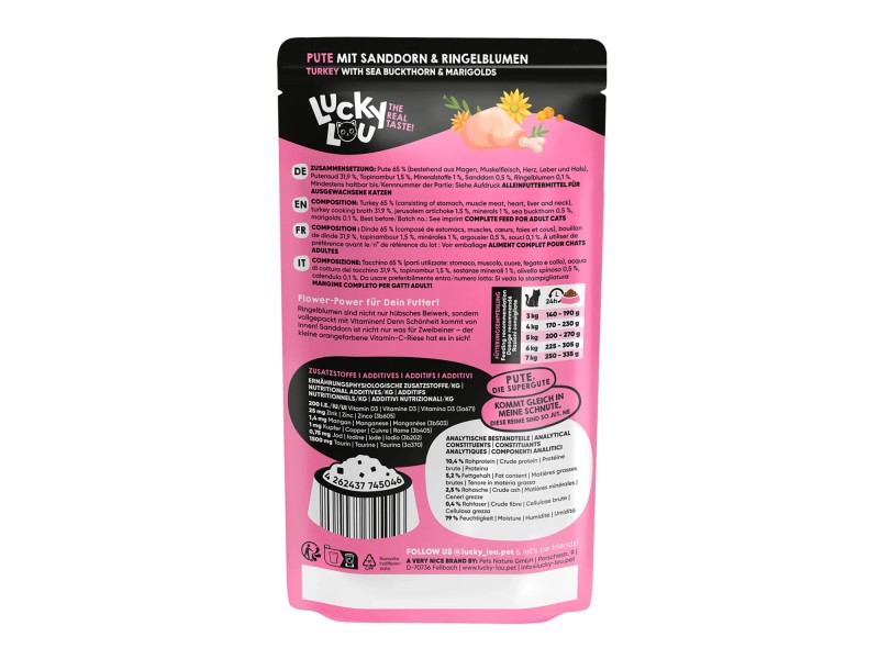 Lucky Lou SuperMono Turkey Wet Cat Food (125 g)