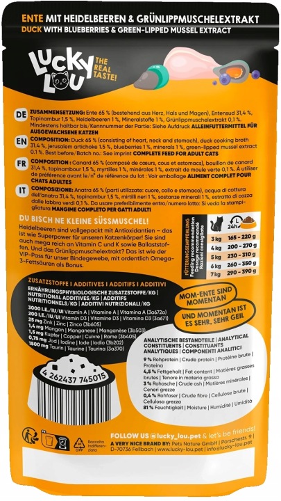 Lucky Lou SuperMono Duck Wet Cat Food (125 g)