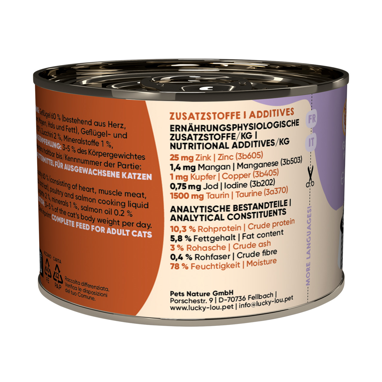 Lucky Lou Lifestage Adult Poultry & Salmon Wet Cat Food (200 g)