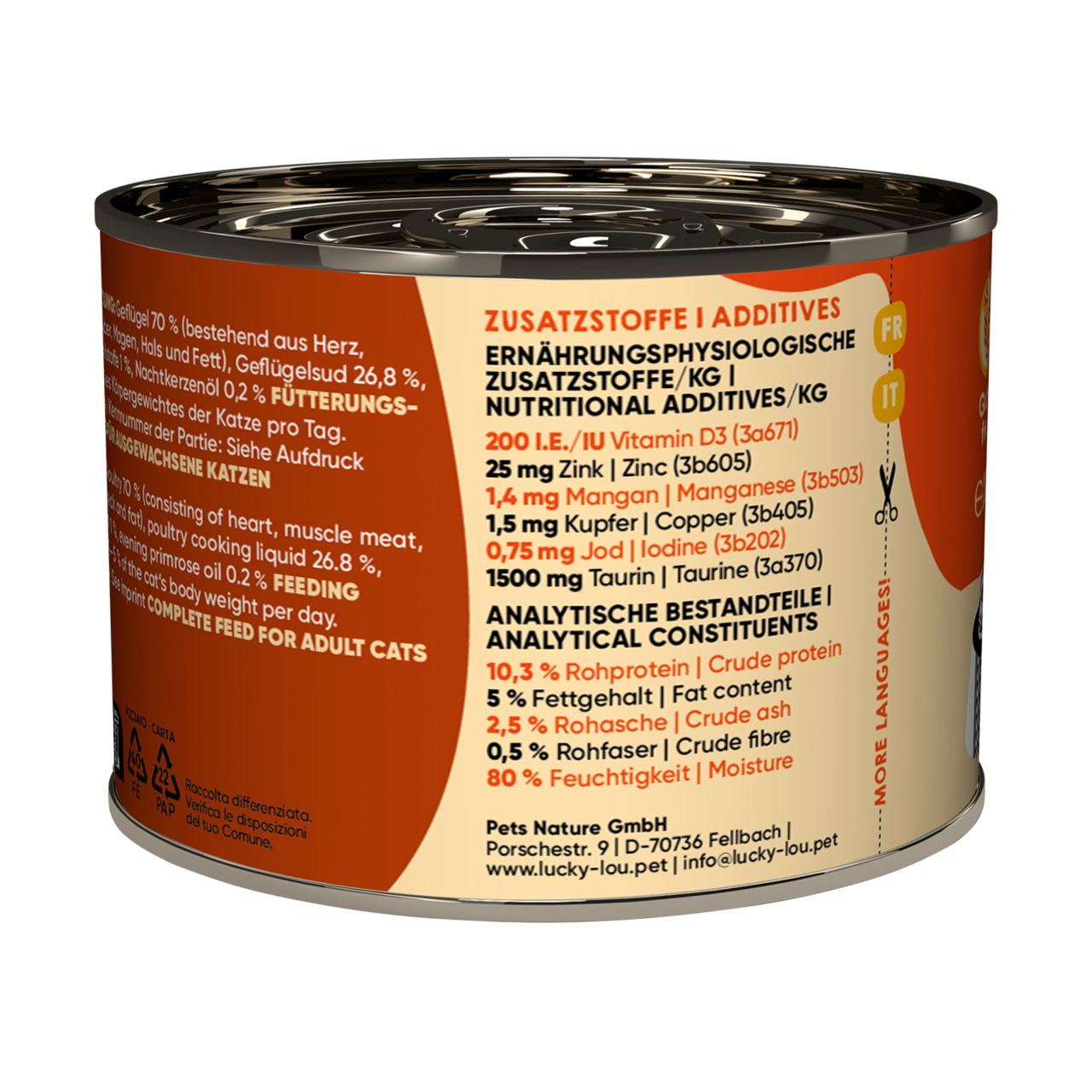 Lucky Lou Lifestage Adult Poultry Wet Cat Food (200 g)