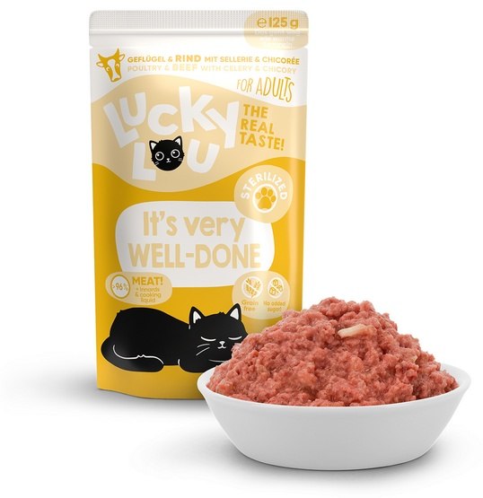 Lucky Lou Lifestage Sterilized Poultry & Beef Wet Cat Food (125 g)